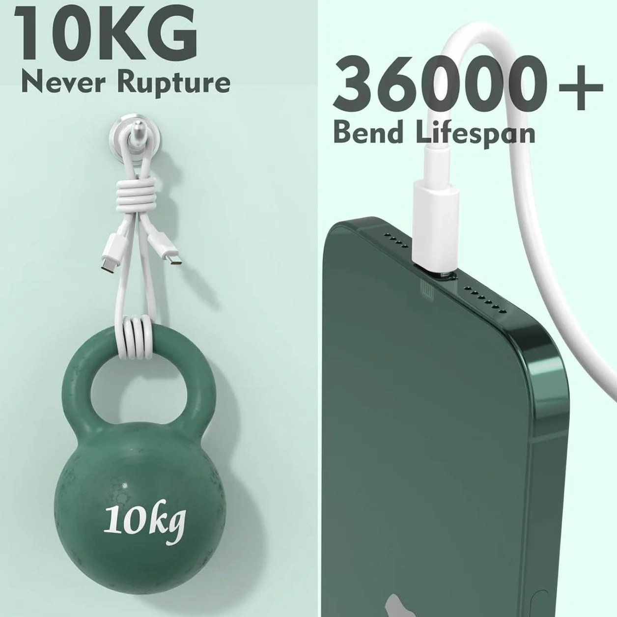 Câble USB C vers USB C Lot de 2 Charge Rapide 4.0 60W Type C pour iPhone 17/16/15/Pro/Plus/Pro Max iPad Pro Air Mini Samsung Galaxy S25 S24 S23 S22