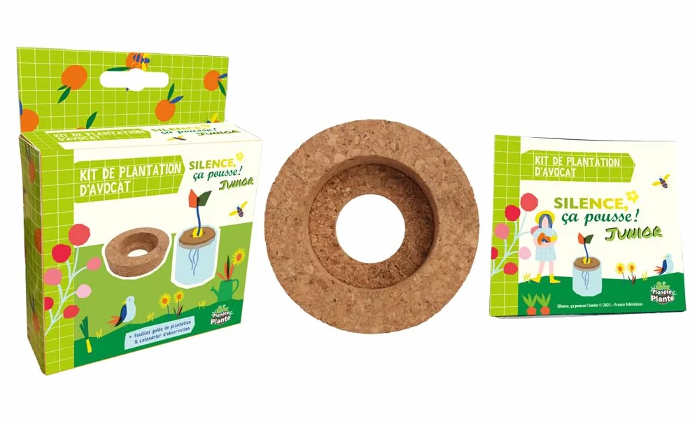 Planete Plante Kit de Plantation d'avocat Silence Ça Pousse 170076SP Liège Jardin Nature Créatif Enfant À Partir de 3 Ans