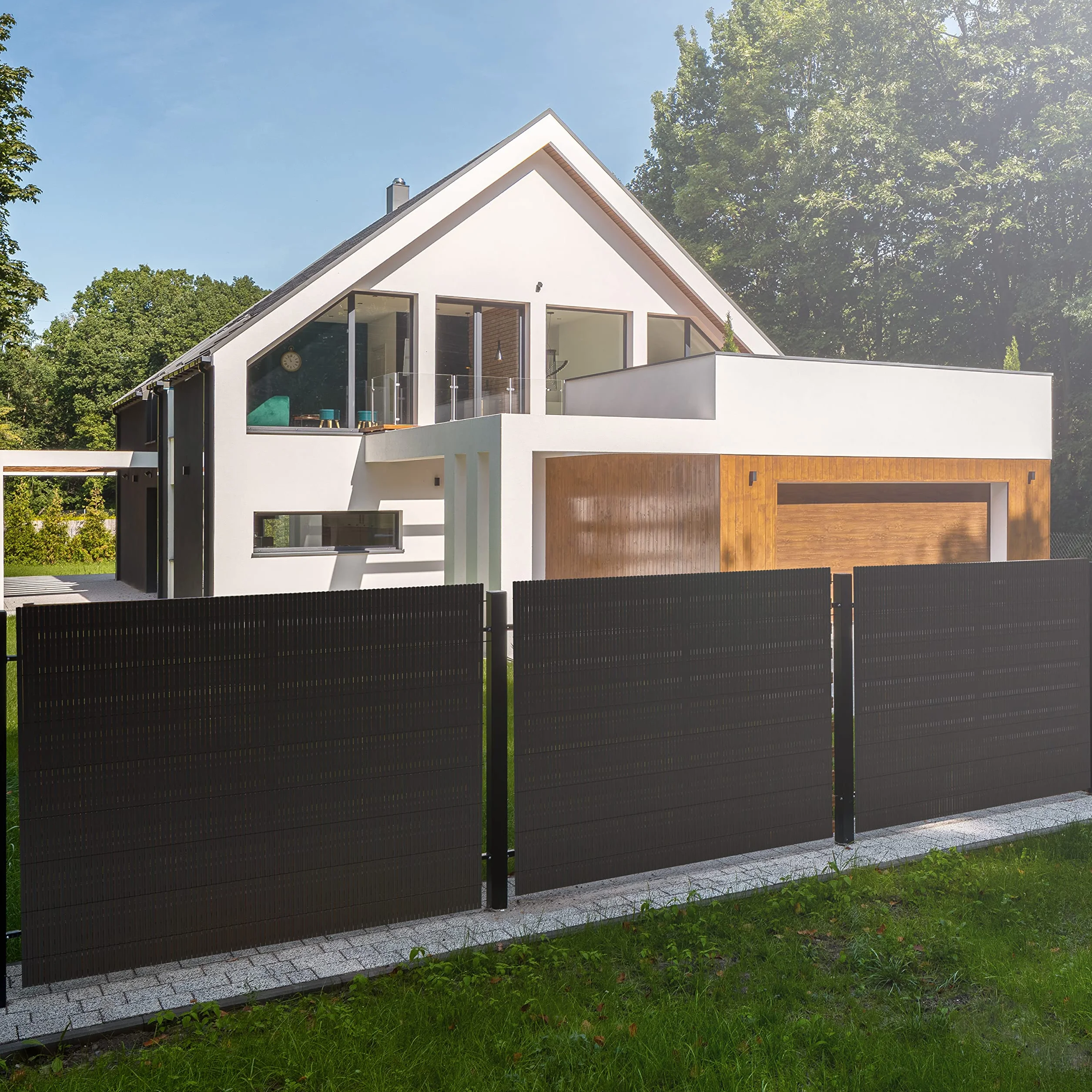 KESSER Pare-Vue PVC Clôture Revêtement Balcon Paravent Lames renforcées résistantes intempéries 80 x 300 cm