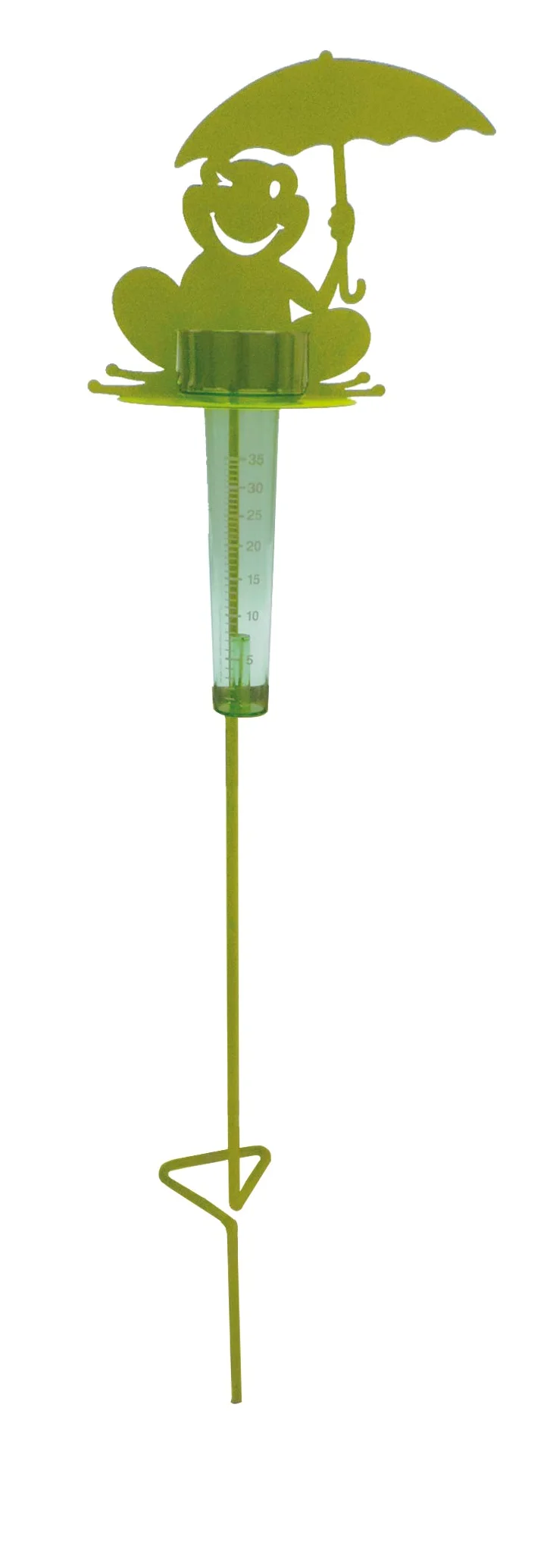 Louis Moulin Support pluviomètre à piquer Grenouille Ht 1,16 m - Vert anis - Made in France