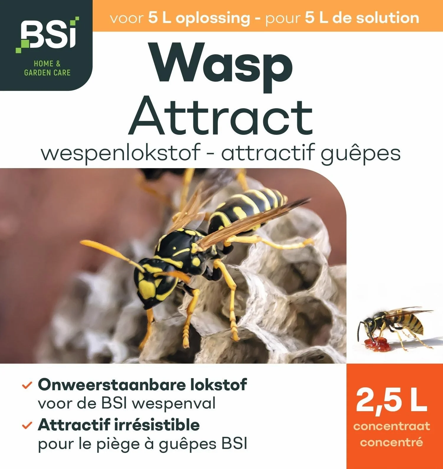 BSI - Attractif Puissant - Pour Piège A Guêpes Et Frelons - Adapté Aux Frelons Asiatiques - Naturel - 2,5L