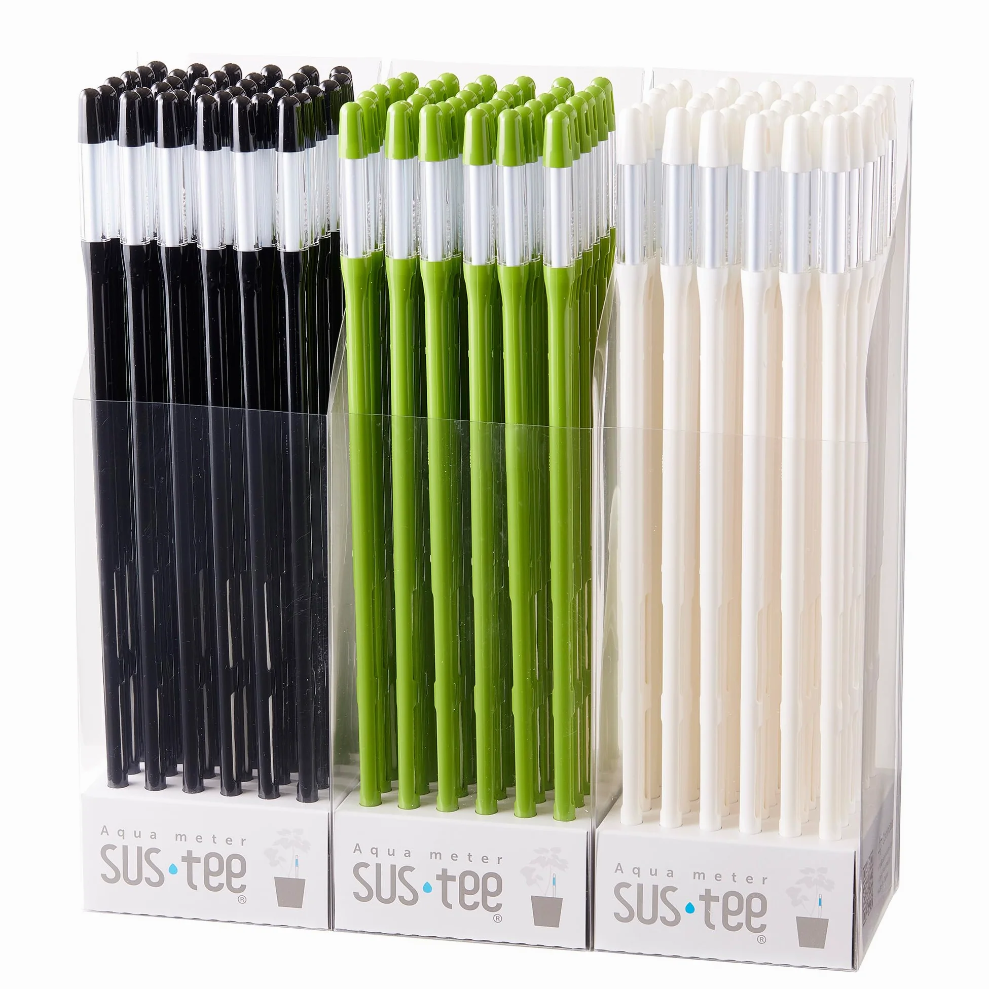 Sustee Aquameter - Grand - Noir - Lot de 36 - Humidimètre du sol sans rinçage pour plantes en pot - Capteur d'eau des plantes - Rechargeable