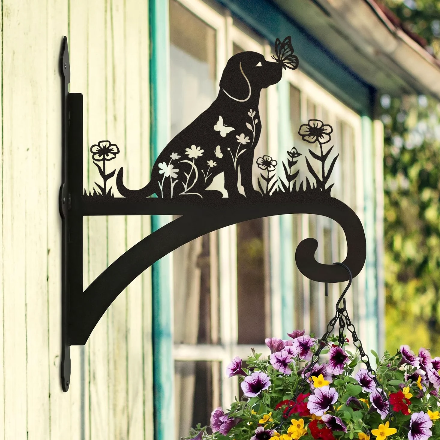 Beagle Cintres pour plantes pour les amoureux des chiens, crochets décoratifs en métal pour l'extérieur