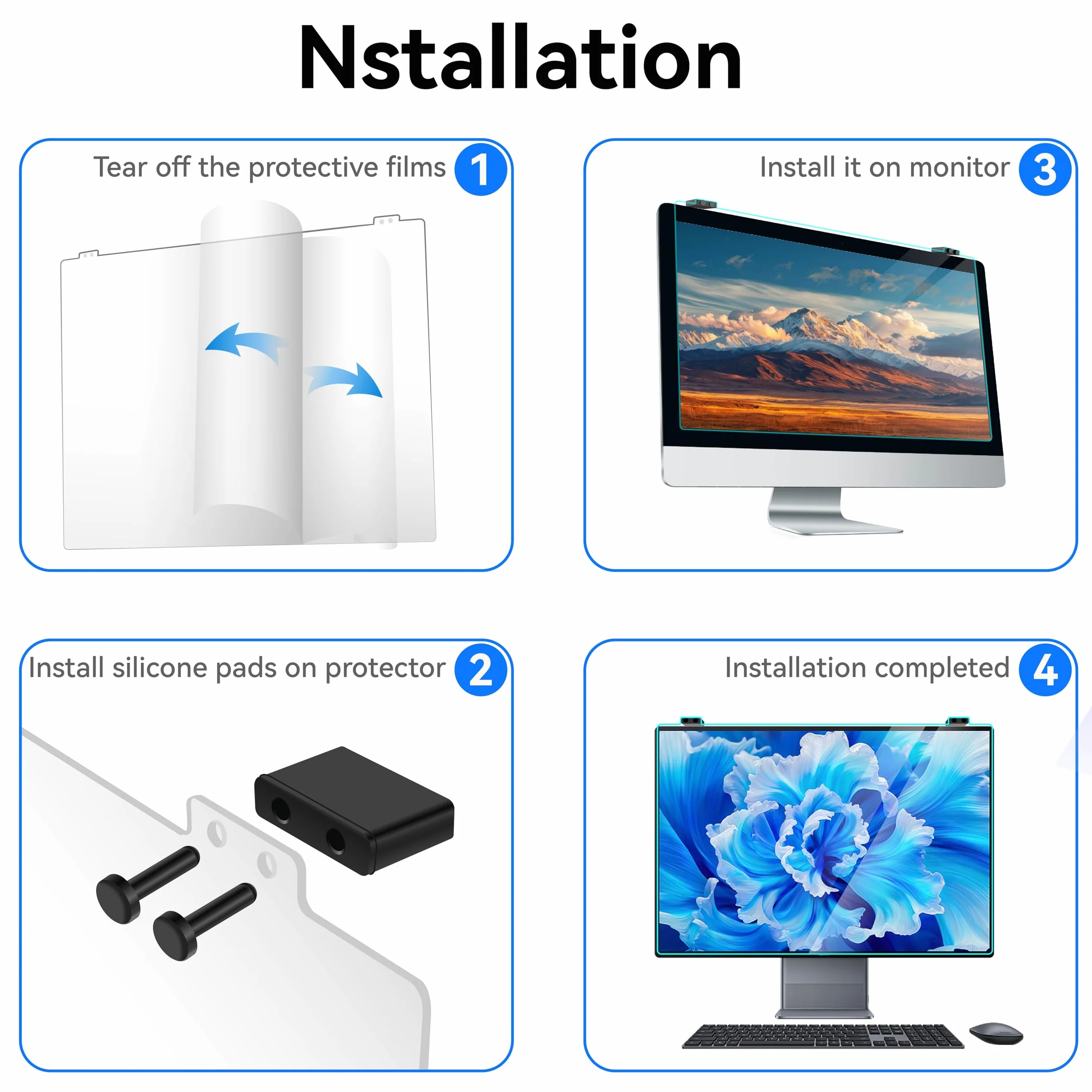 MOSISO Protector Écran Bloqueur de Lumières Bleues 20-22 Pouces Anti-Réflexion Protection des Yeux