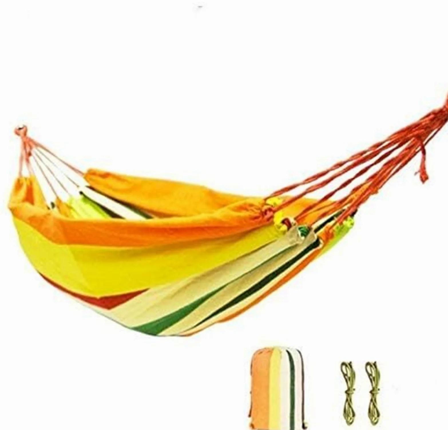 Camping Hamac pour 2 Personnes Coloré Arc-en-Ciel Double 150x200 Cm Balançoire Suspendu Balançoires Décor Portable Hamac(B)
