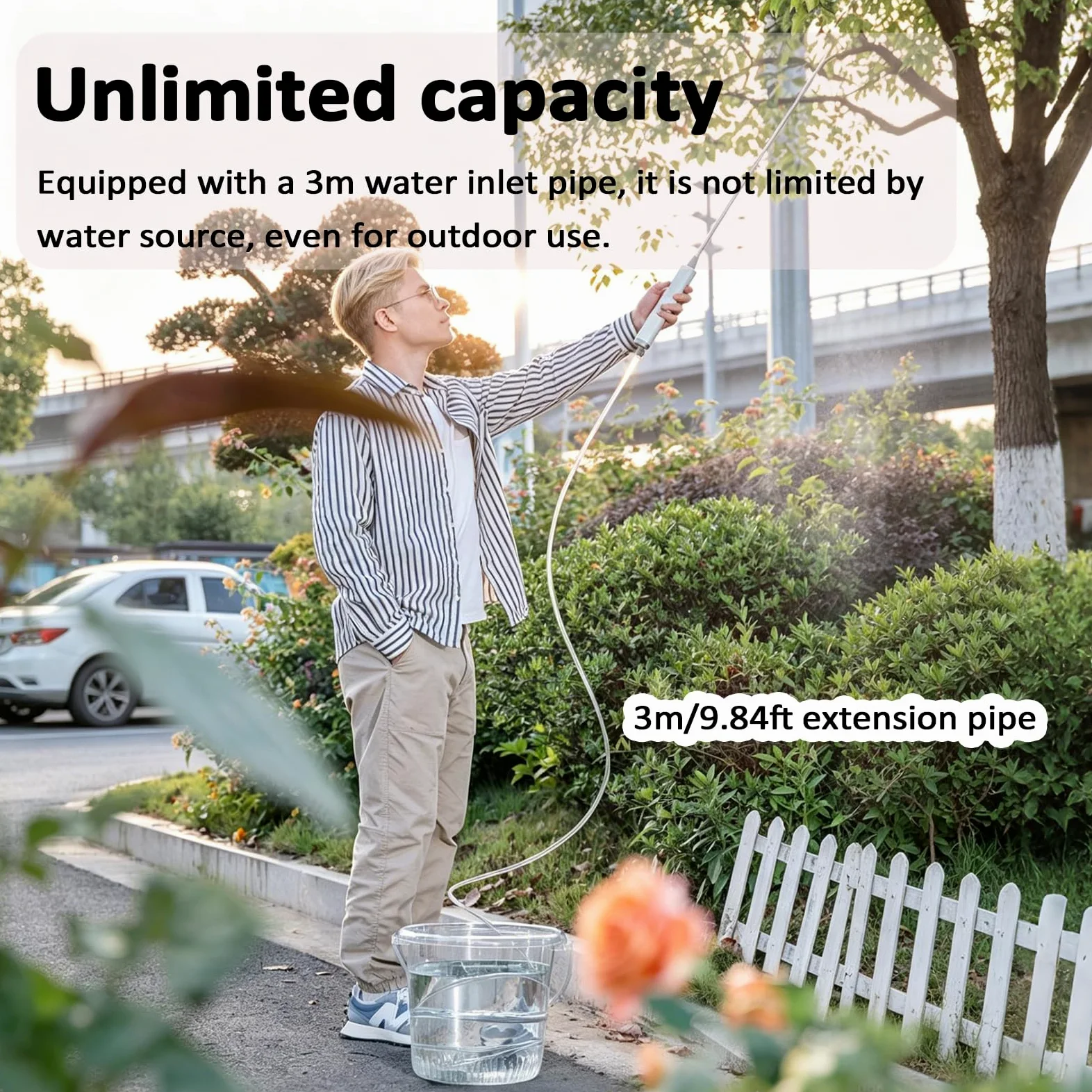 Arrosoir Électrique 5 L, Pulvérisateur De Jardin Électrique avec Poignée Rechargeable USB, Indicateur De Batterie, 2 Lances Interchangeables Et 3 Modes De Pulvérisation, pour Le Pelouse