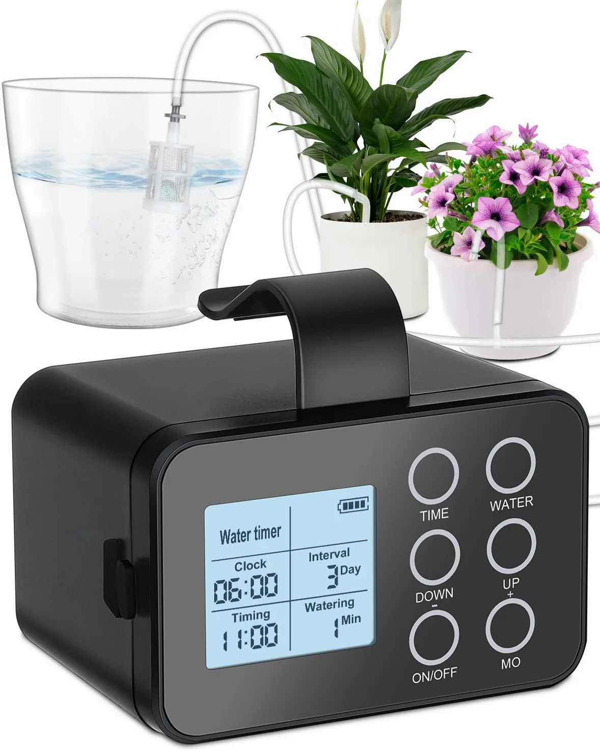 Système D'Arrosage Automatique,[15 Pots & Facile À Utiliser]Tipkook 2600mAh | Arrosage Automatique Interieur,Écran LED,Type-C,Économie D'Eau 70%,Minuterie Programmable pour Intérieur,Jardin,Balcon