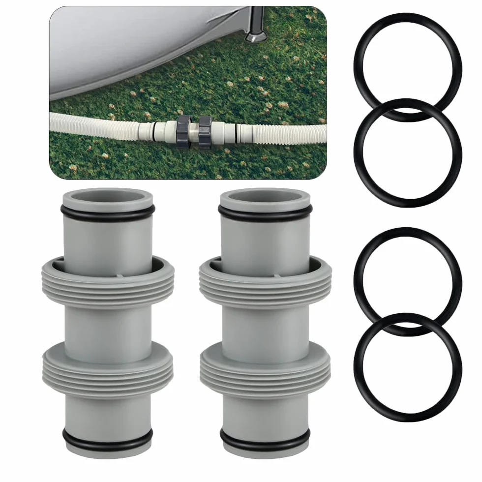Raccord Tuyau Piscine 38mm Pompe Connecteur Adaptateur pour Intex Coleman 2 PCS