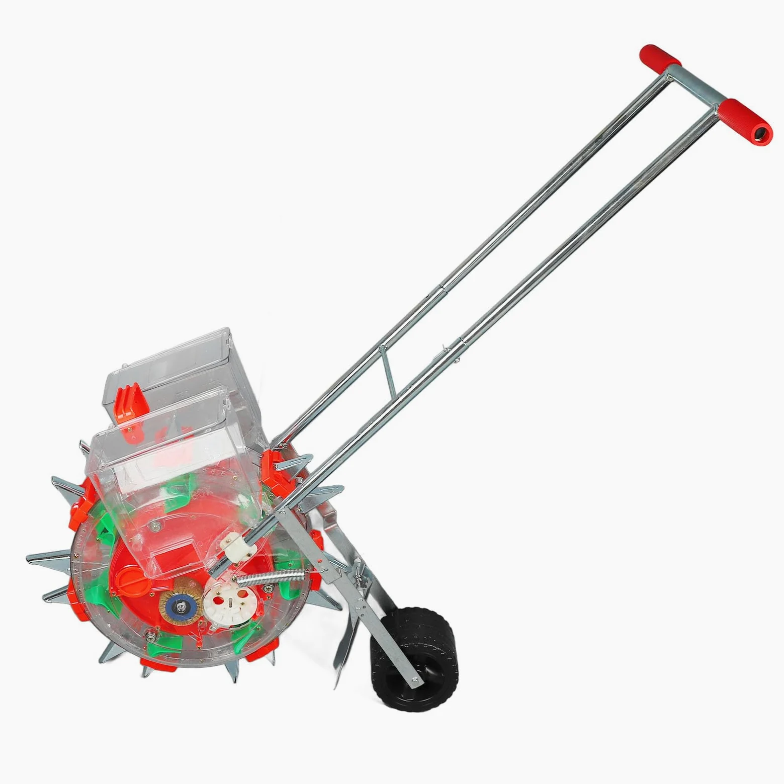 Semoir Manuel à Pousser à la Main, Rouleau Applicateur D'engrais, Planteur de Maïs, Semoir pour Soja, Maïs, Soja, Espacement Réglable, Léger, Durable, en Acier Inoxydable