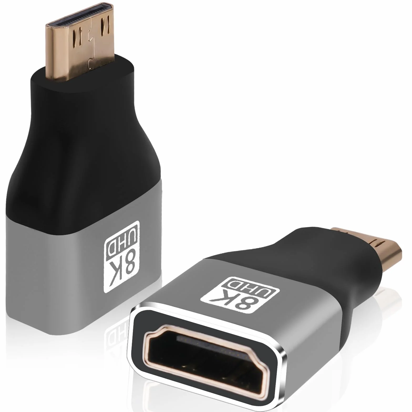 AXFEE Adaptateur Mini HDMI 8K 2 Paquet mâle vers Femelle 8K@60Hz 4K@120Hz