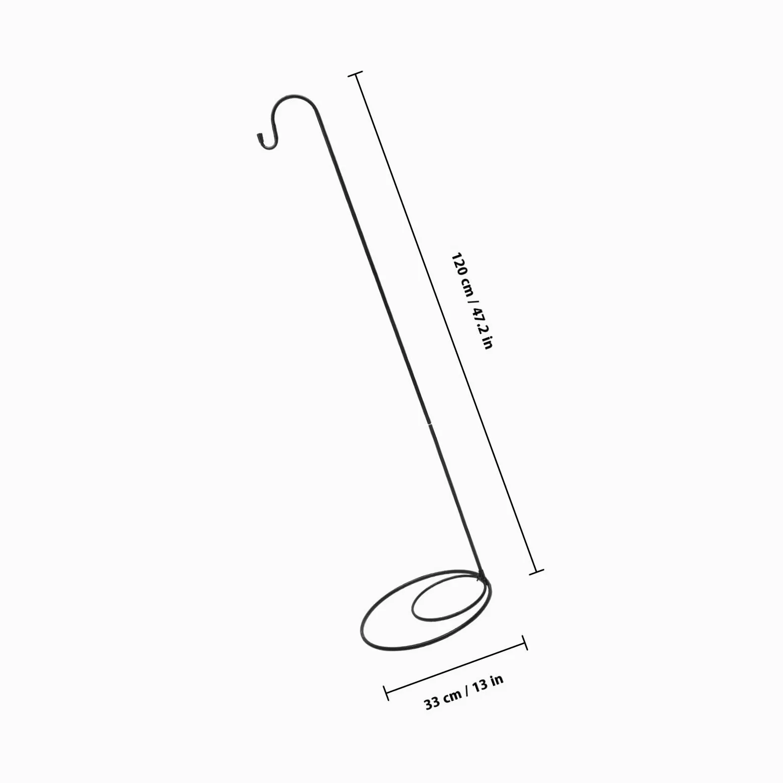Crochet en Fer Noir Anti-rouille pour Jardin Extérieur, Installation Solide et Multi-usage, Support pour Lanternes Solaires et Pots de Fleurs Cour ou Parc
