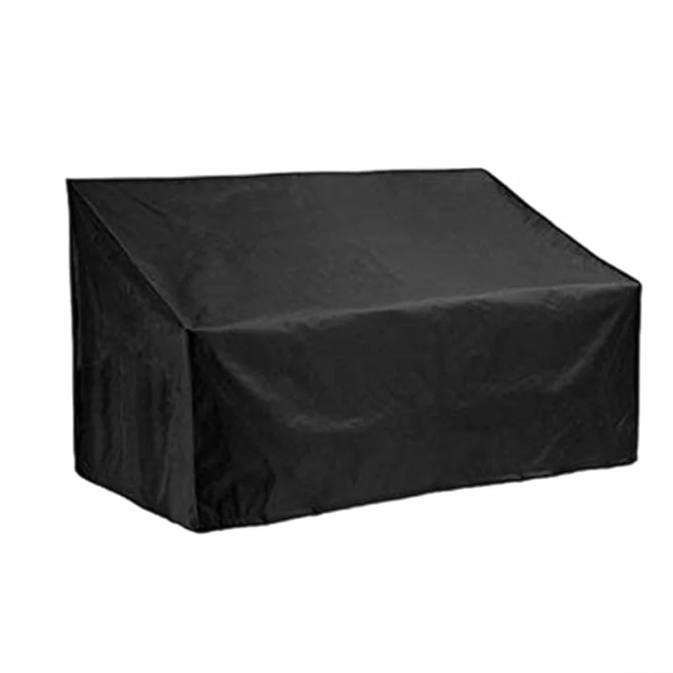 Housse de banc de jardin imperméable Oxford 420D anti-UV noir 134x66x89 cm