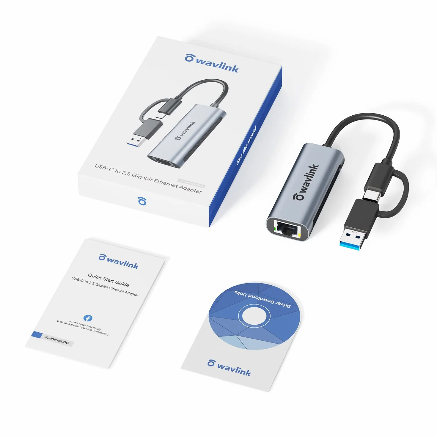 WAVLINK Adaptateur USB vers Ethernet 2.5G 2500Mbps Thunderbolt 3 USB C RJ45