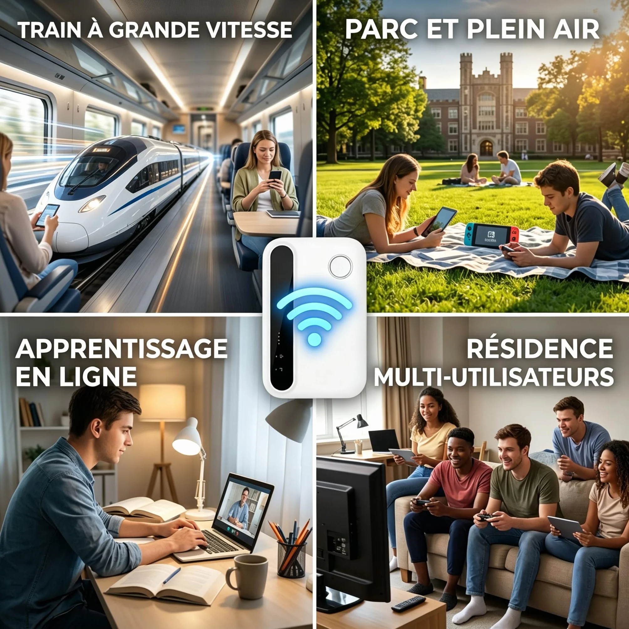 Routeur 5G Portable WiFi 6 avec Slot SIM Déverrouillé – Modem 5G Carte SIM, Internet Mobile Haut Débit 5G/4G+