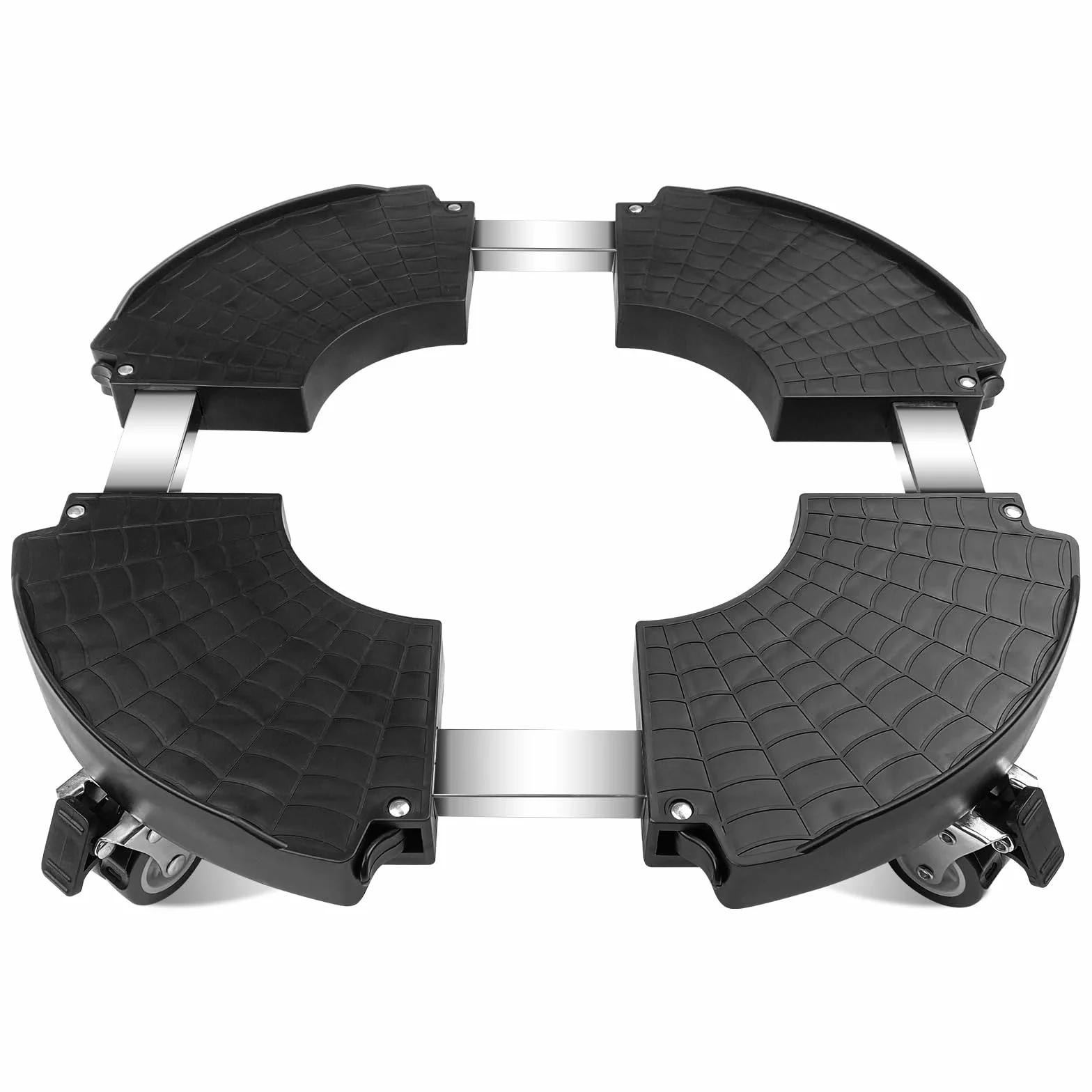 Porte Plante à Roulettes Réglable 40-58.5cm, Support Pot de Fleur Rond 250 kg, Chariot Plantes Noir Roues 360°