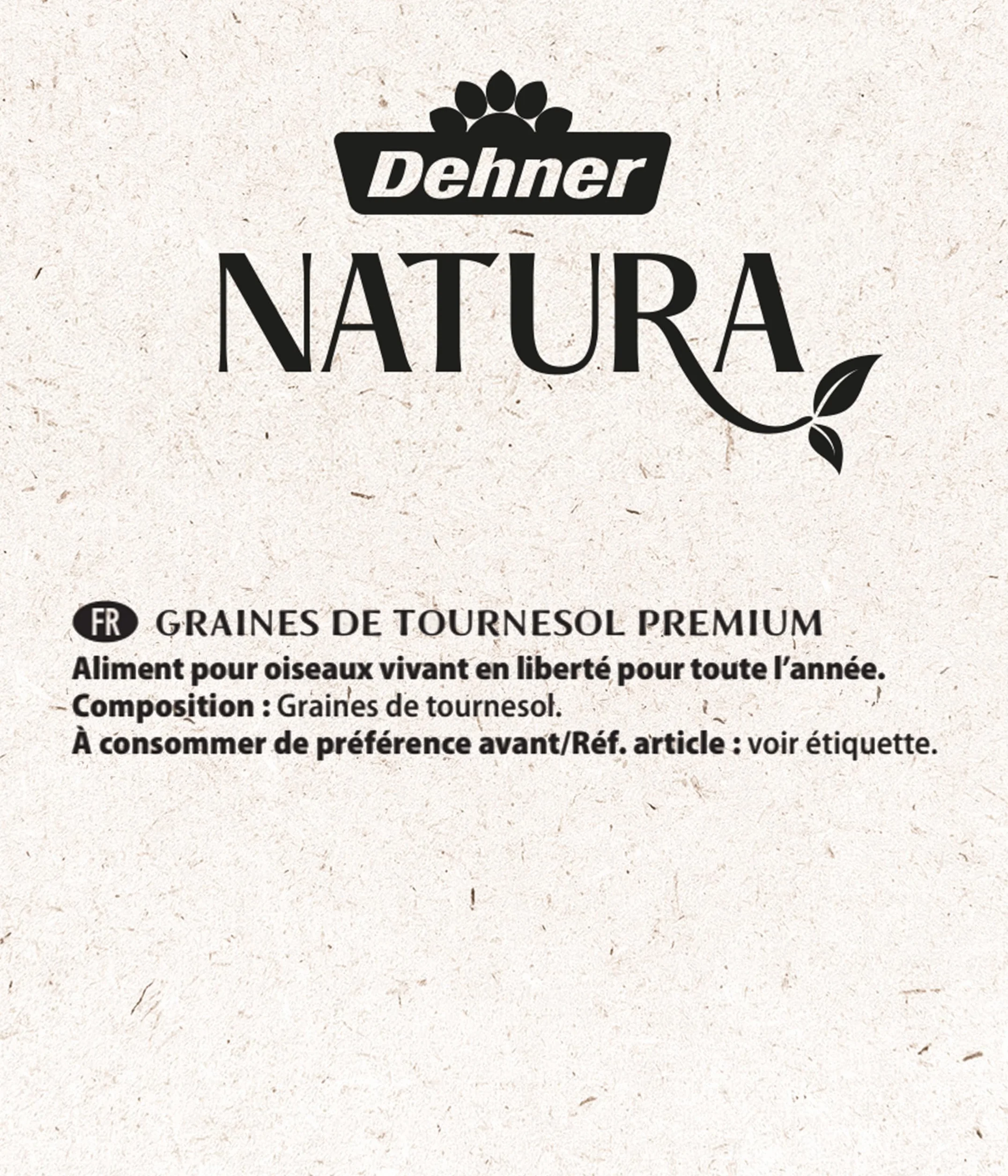 Dehner Natura Nourriture pour Oiseaux Sauvages Graines de Tournesol 2,5 kg