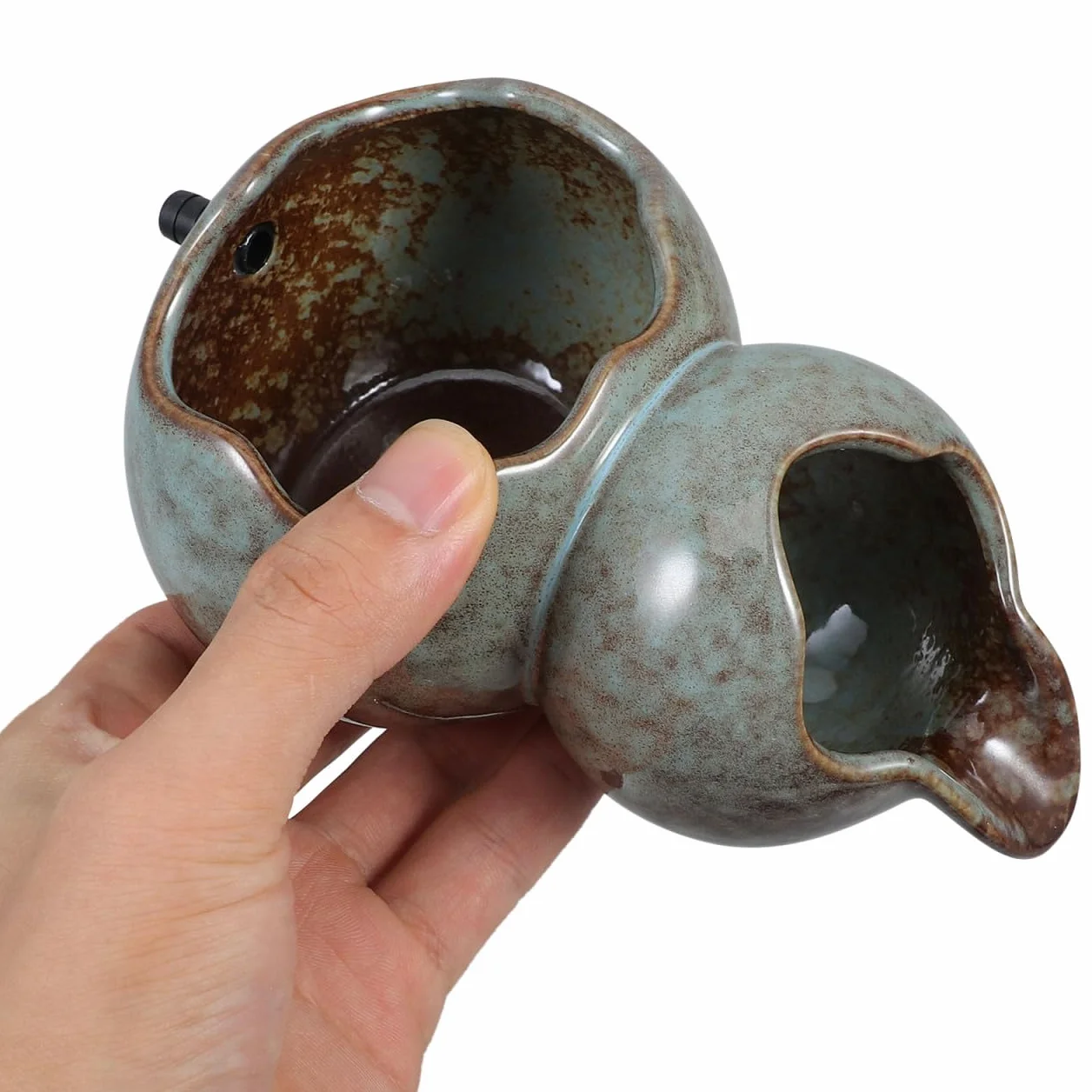 Abaodam Élégante fontaine de rechange pour petits étangs de jardin intérieur extérieur accessoire bec U pot céramique hydroponique