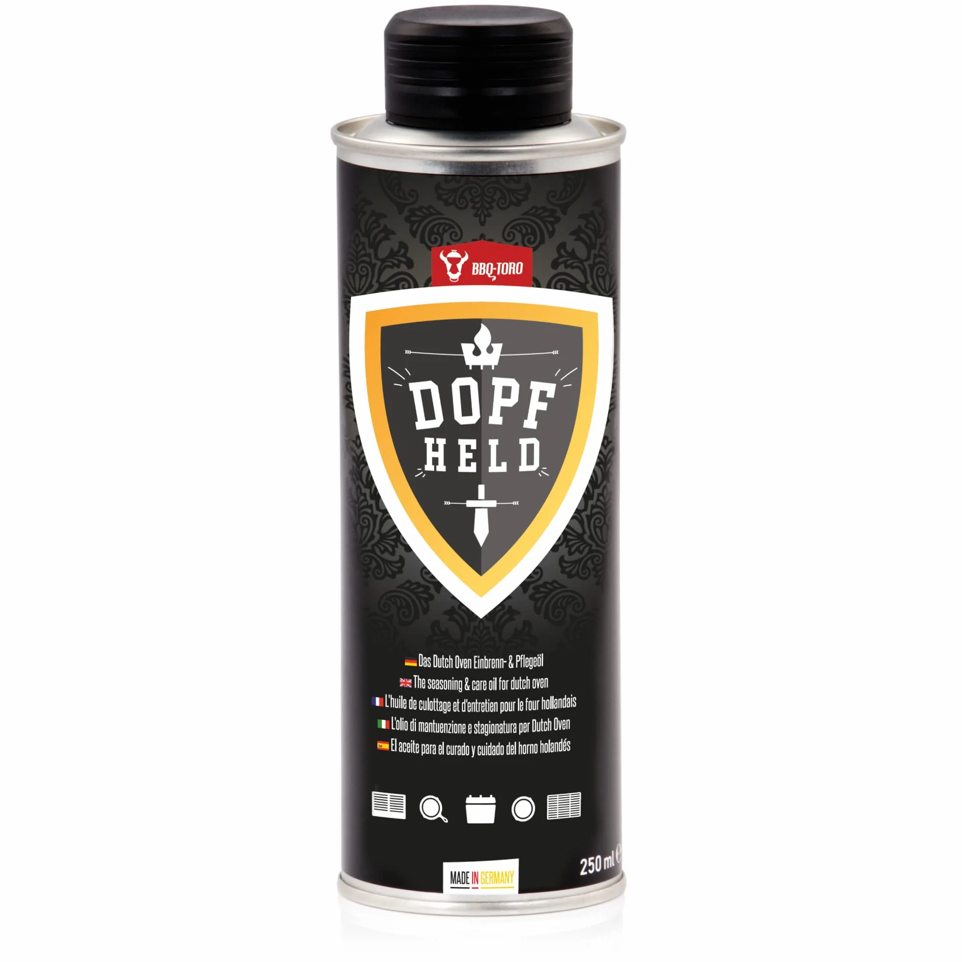 Huile de culottage et d'entretien pour four hollandais 250 ML BBQ-TORO