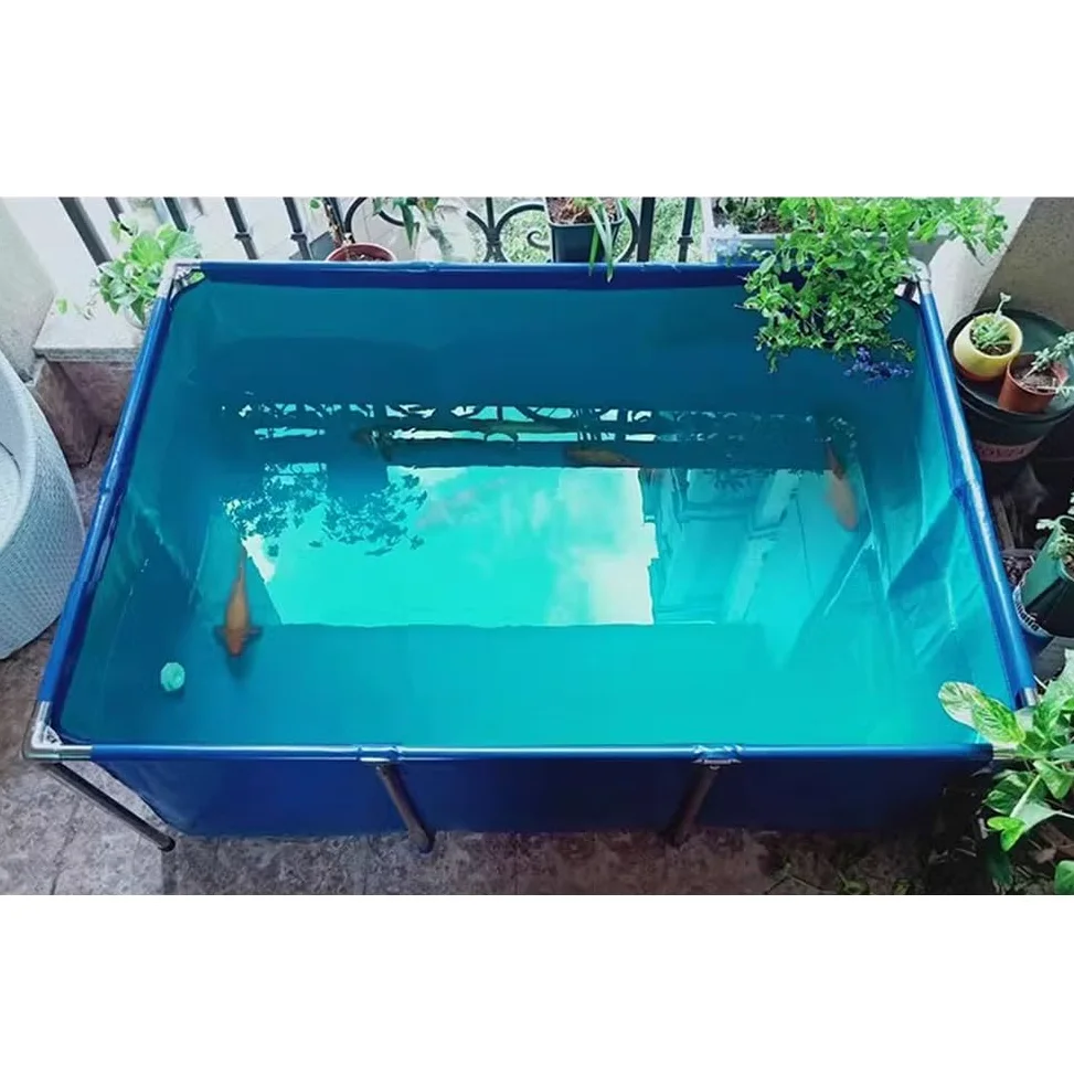 Bassin à koï hors sol – Cadre en acier et doublures en toile PVC pour un assemblage facile, idéal pour l'aquarium et l'élevage de tortues