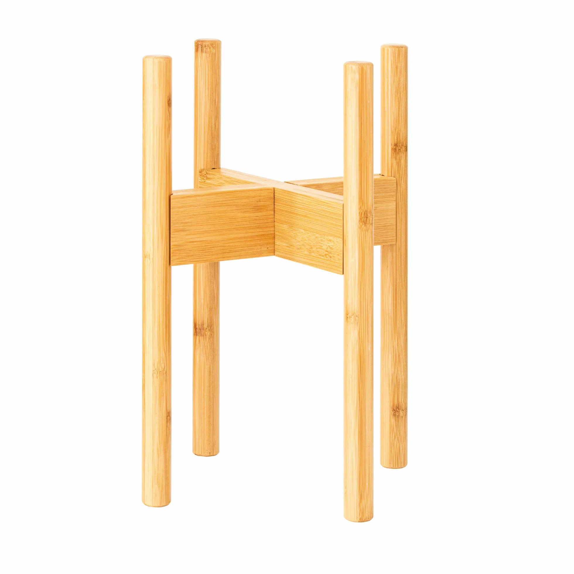 Rubberneck Support de Plantes en Bambou Réglable pour Pots de Fleurs Intérieur Extérieur Beige