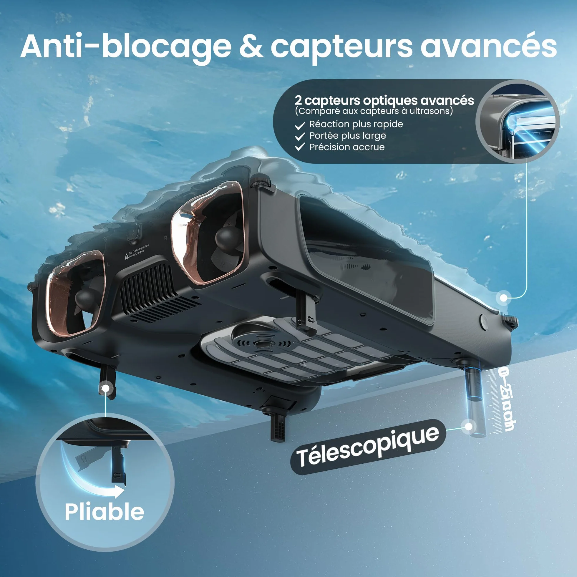 AIPER EcoSurfer S2 Robot Skimmer de Piscine Solaire, sans Fil, Application, Nettoyage Surface 24/7, Filtre 150 µm