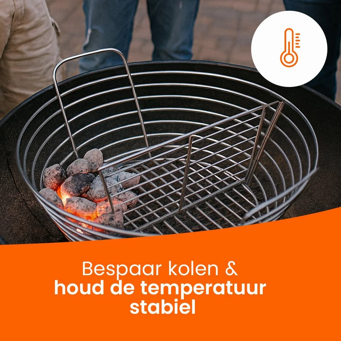 Panier à charbon pour Kamado 21-24 pouces Porte-briquettes BBQ