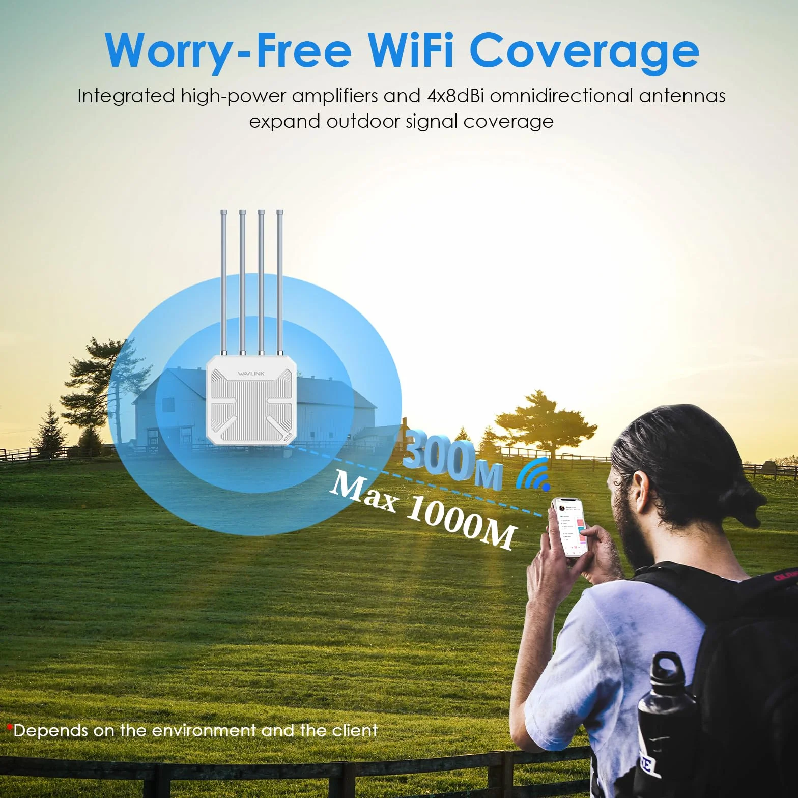 Répéteur WiFi 6 Mesh Extérieur Longue Portée AX3000 WN573HX3 Bi-Bande Gigabit Point d'Accès PoE IP67