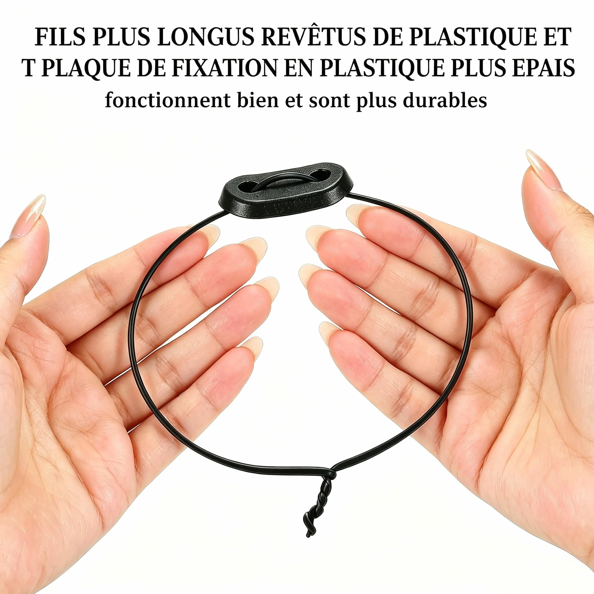 Kit de Fixation pour Panneaux occultants 60 Pièces PVC Résistant aux Intempéries Clôture Jardin Noir