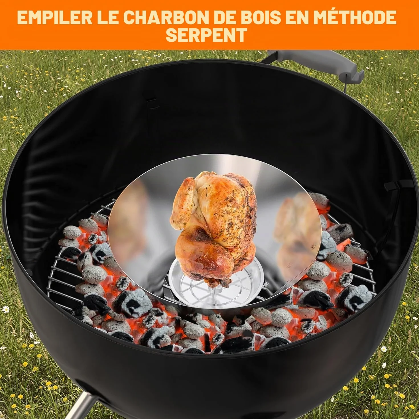Onlyfire Panier à Charbon INOX pour Weber Kamado Joe Big Green Egg Char-Basket Vortex 57 67 cm Barbecue Fumoir