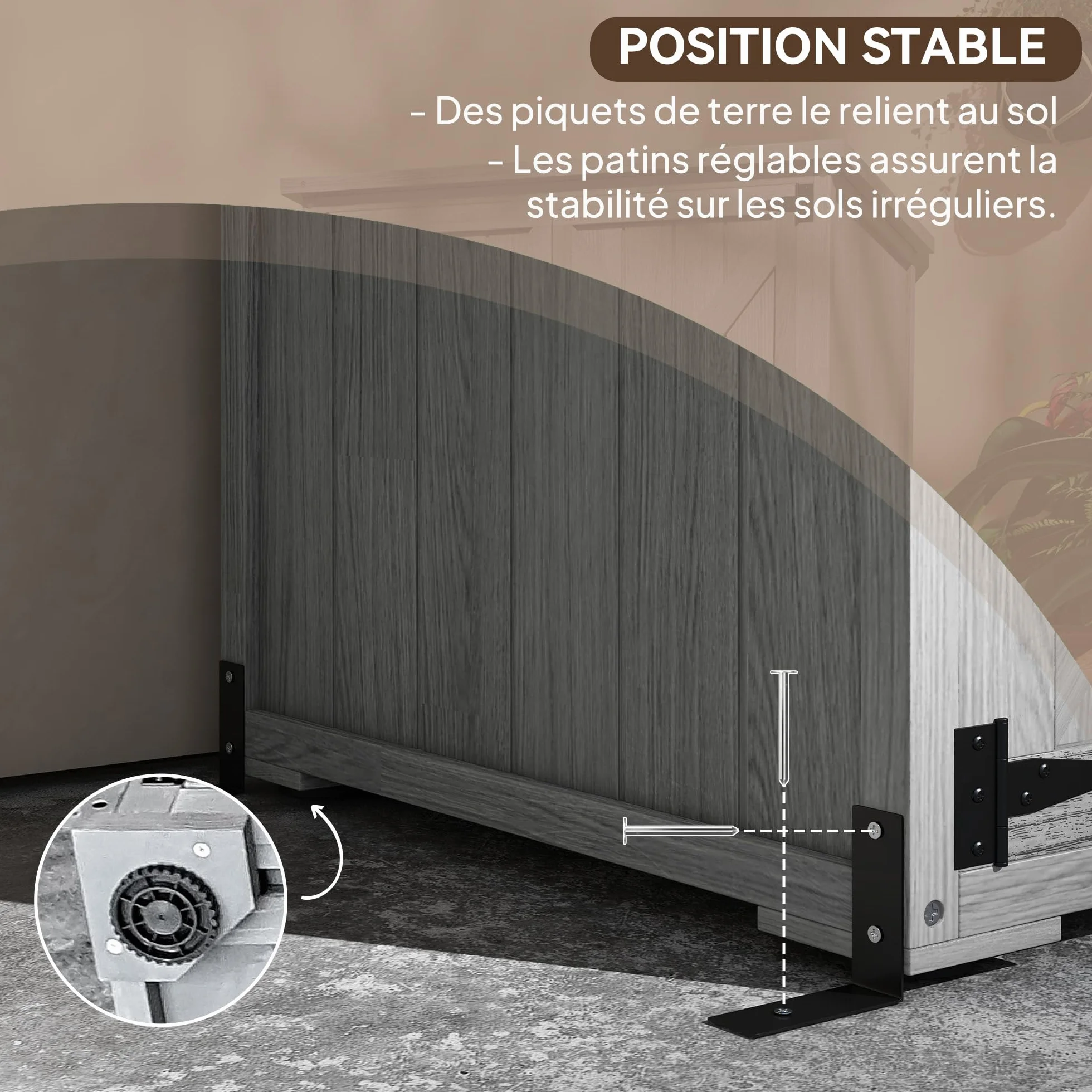 Outsunny Armoire de Jardin 90x54,5x161/168,5 cm Gris Bois Massif Toit incliné bitumé 2 étagères