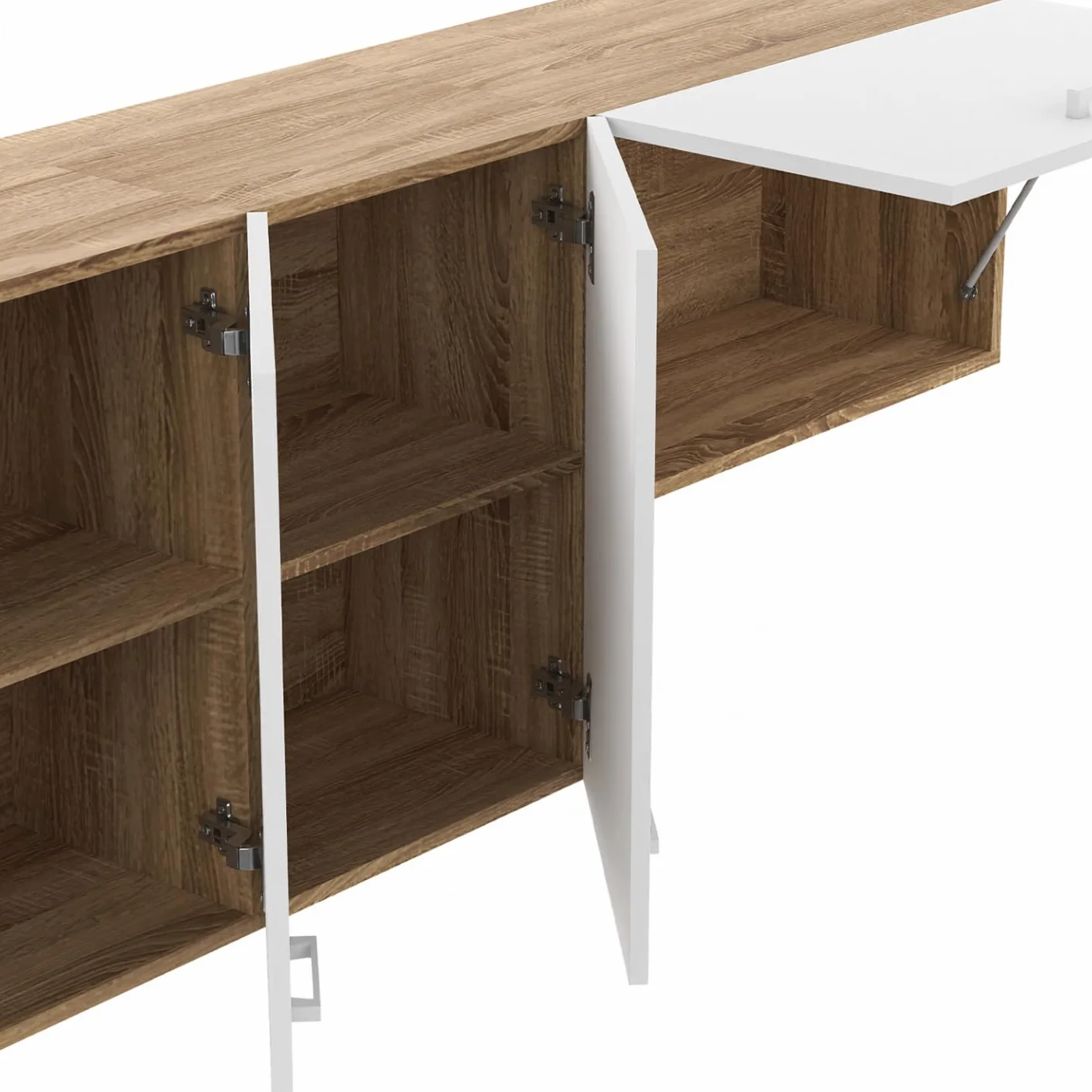 Cuisine complète 180 cm Subtil Plan de Travail 5 éléments Bois Blanc