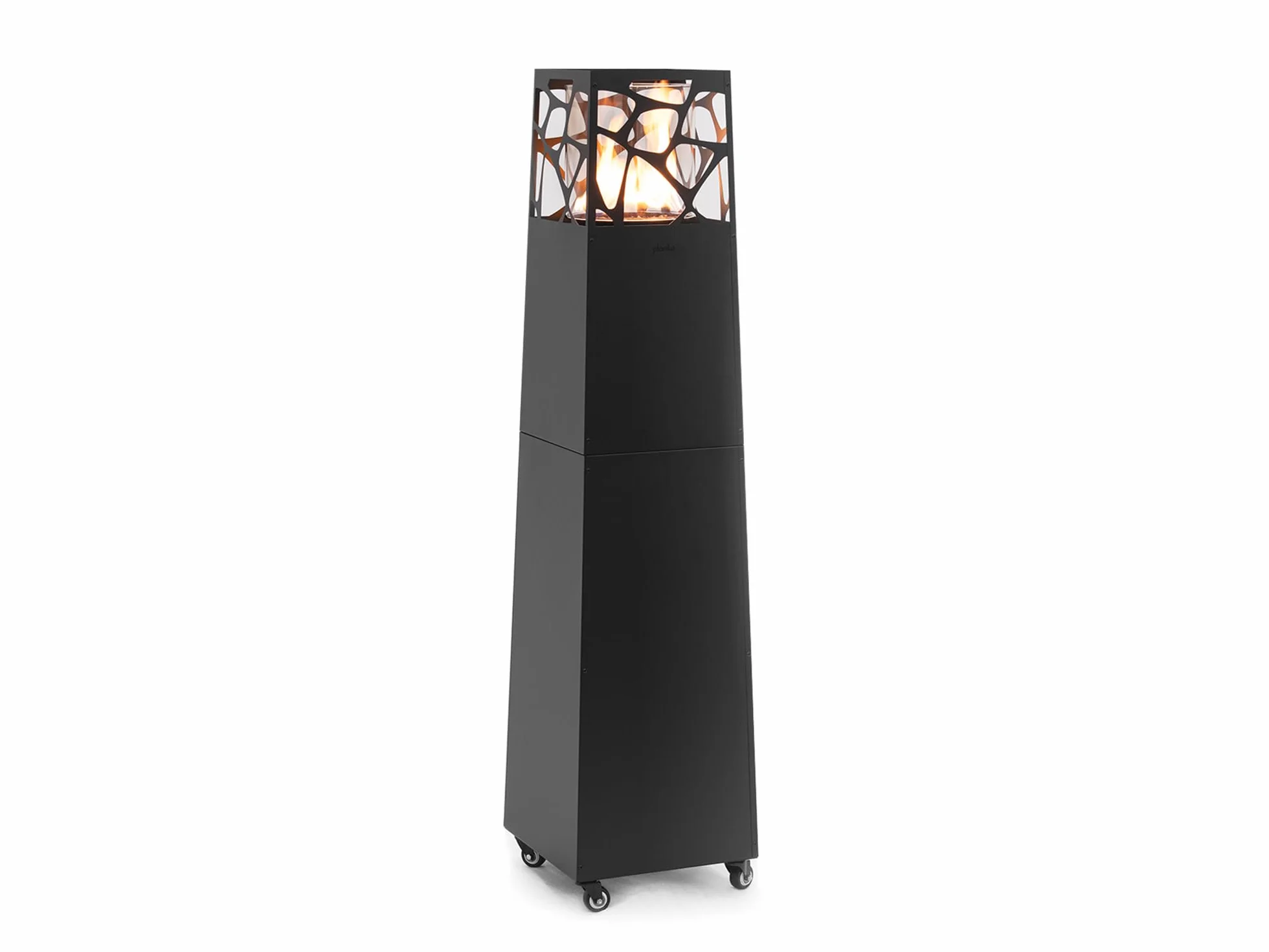 Planika Pyramid Chauffe-terrasse au Gaz Moderne Cheminée Extérieur Jardin Noir