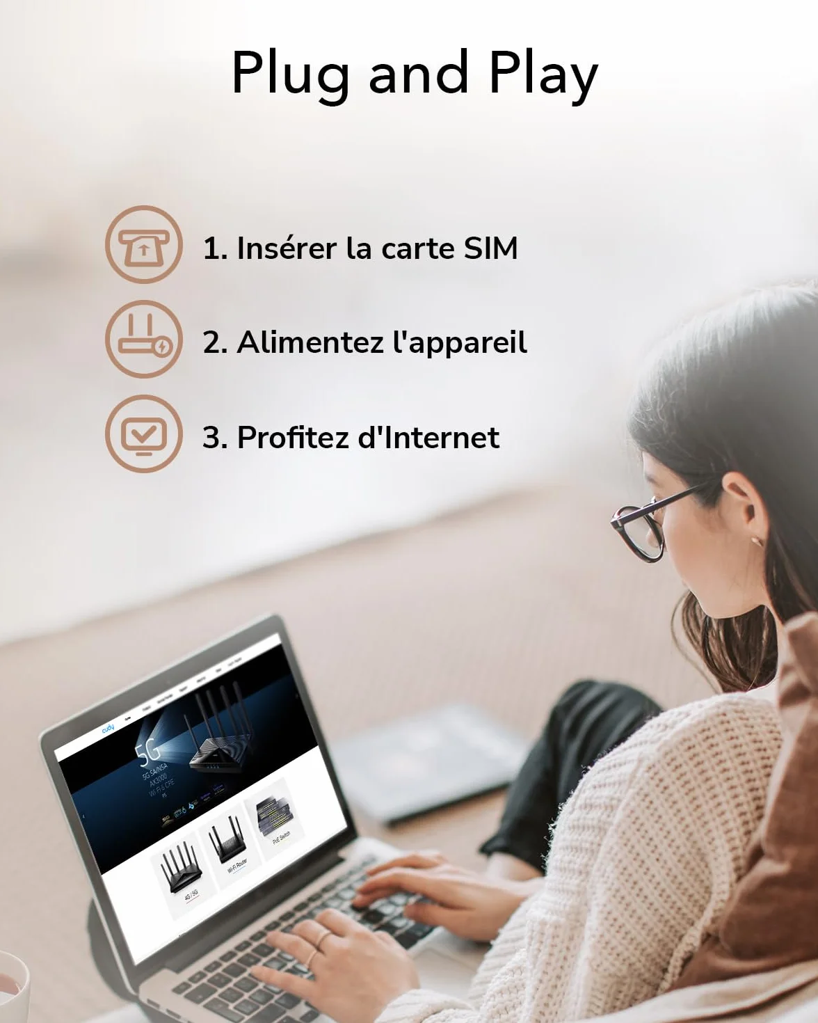 Cudy Routeur WiFi 4G LTE Cat 6 Modem Double SIM AC1200 Gigabit OpenVPN WireGuard LT700