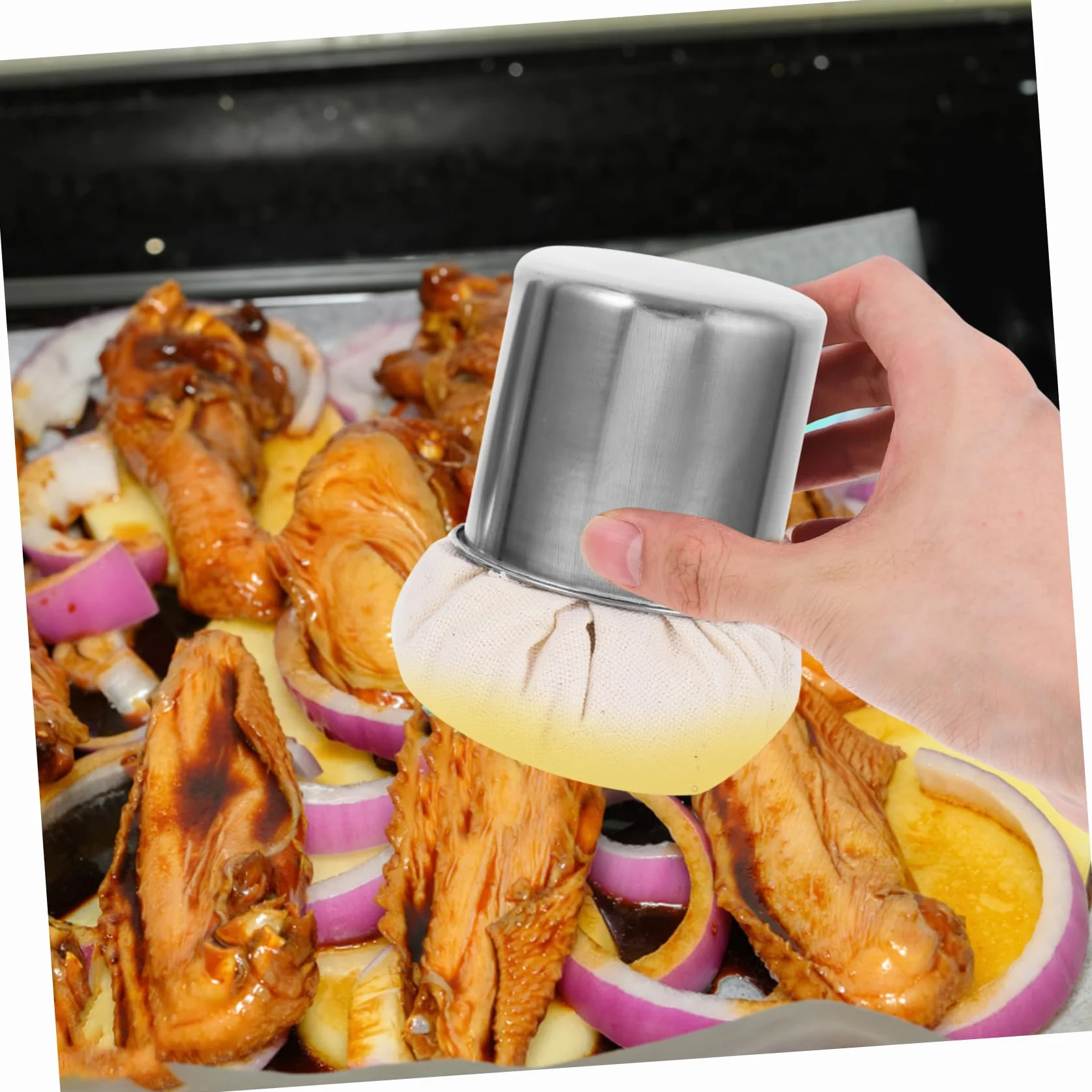 ABOOFAN Tampon Graisseur Crepiere en Acier Inoxydable Essuie-Glace Multifonctionnel pour Cuisine Barbecue