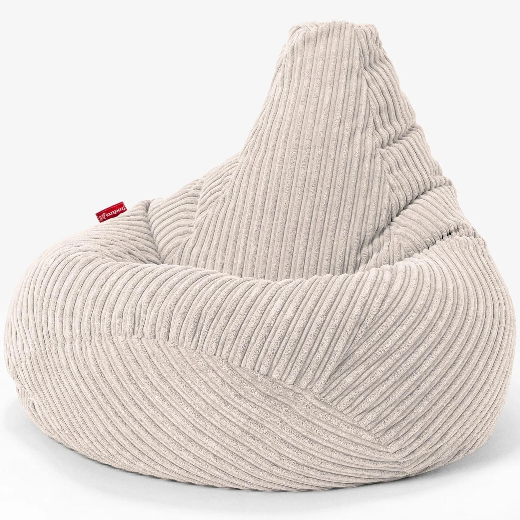 Lounge Pug Pouf Poire Velours Côtelé Ivoire
