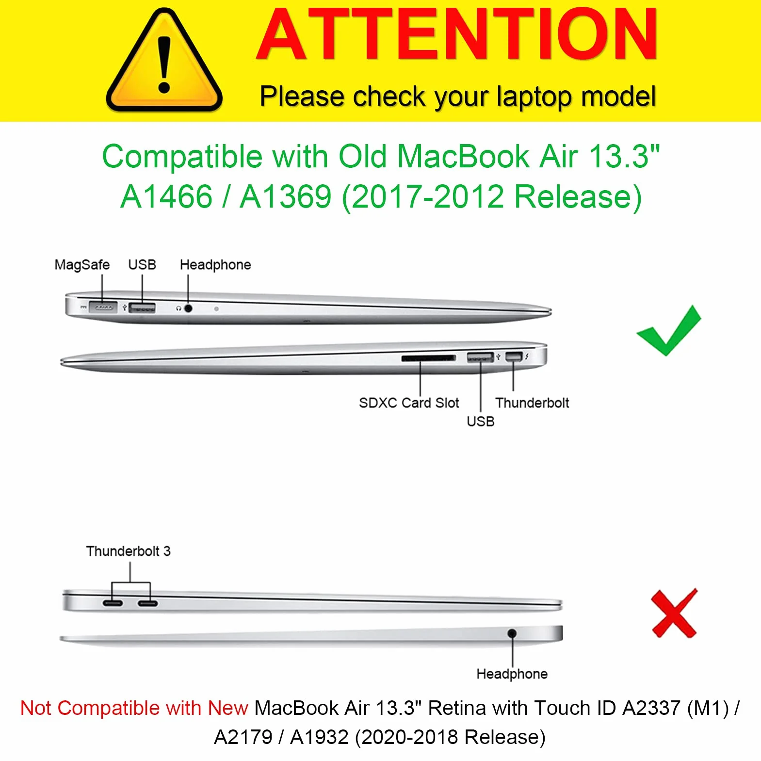 FINTIE Coque MacBook Air 13 Pouces A1466 A1369 2010-2017 Etui Plastique Rigide Transparent Cristallin