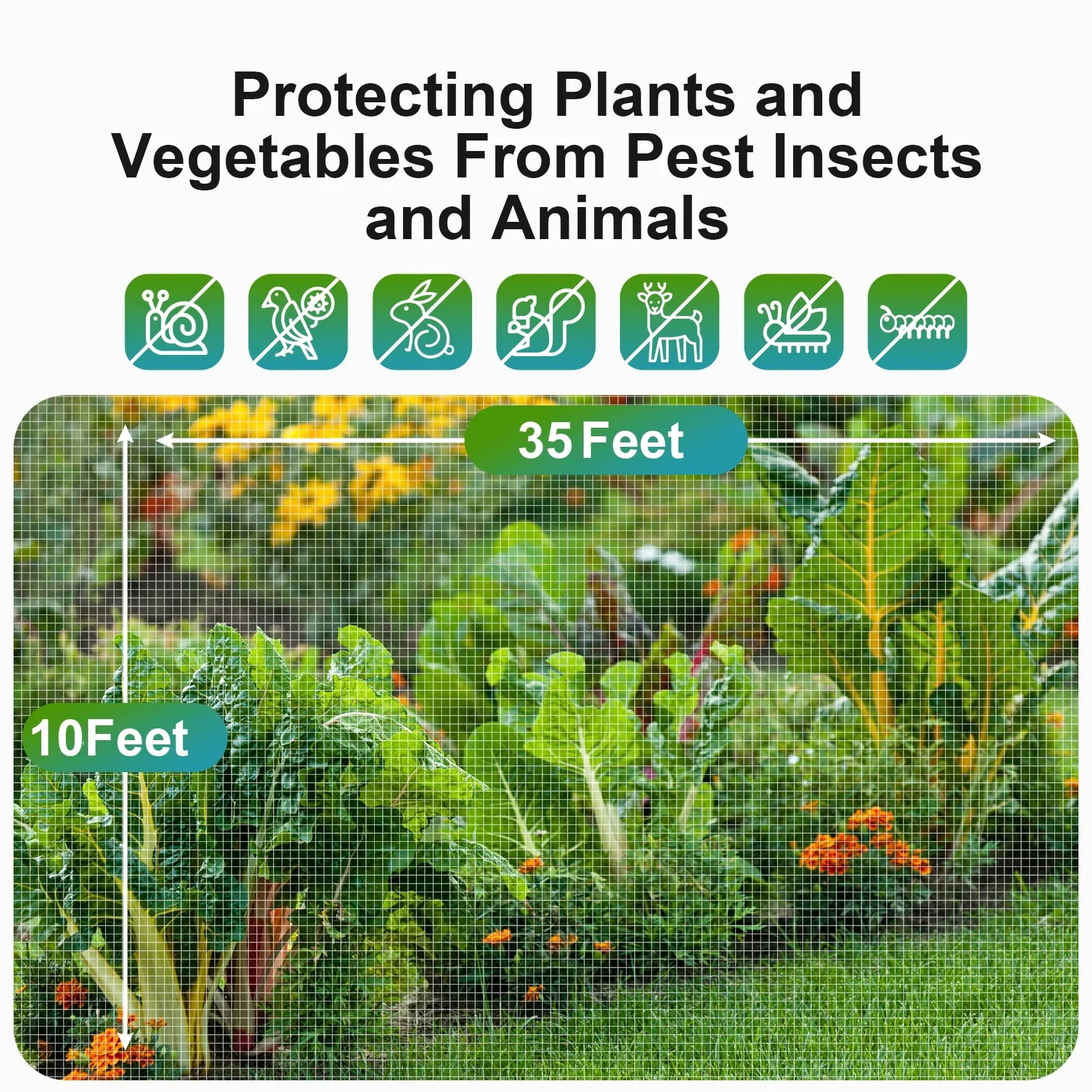 Filet anti-insectes de jardin en maille fine : 3 x 9,9 m, pour plantes, légumes, papillons, fleurs, fruits, argent