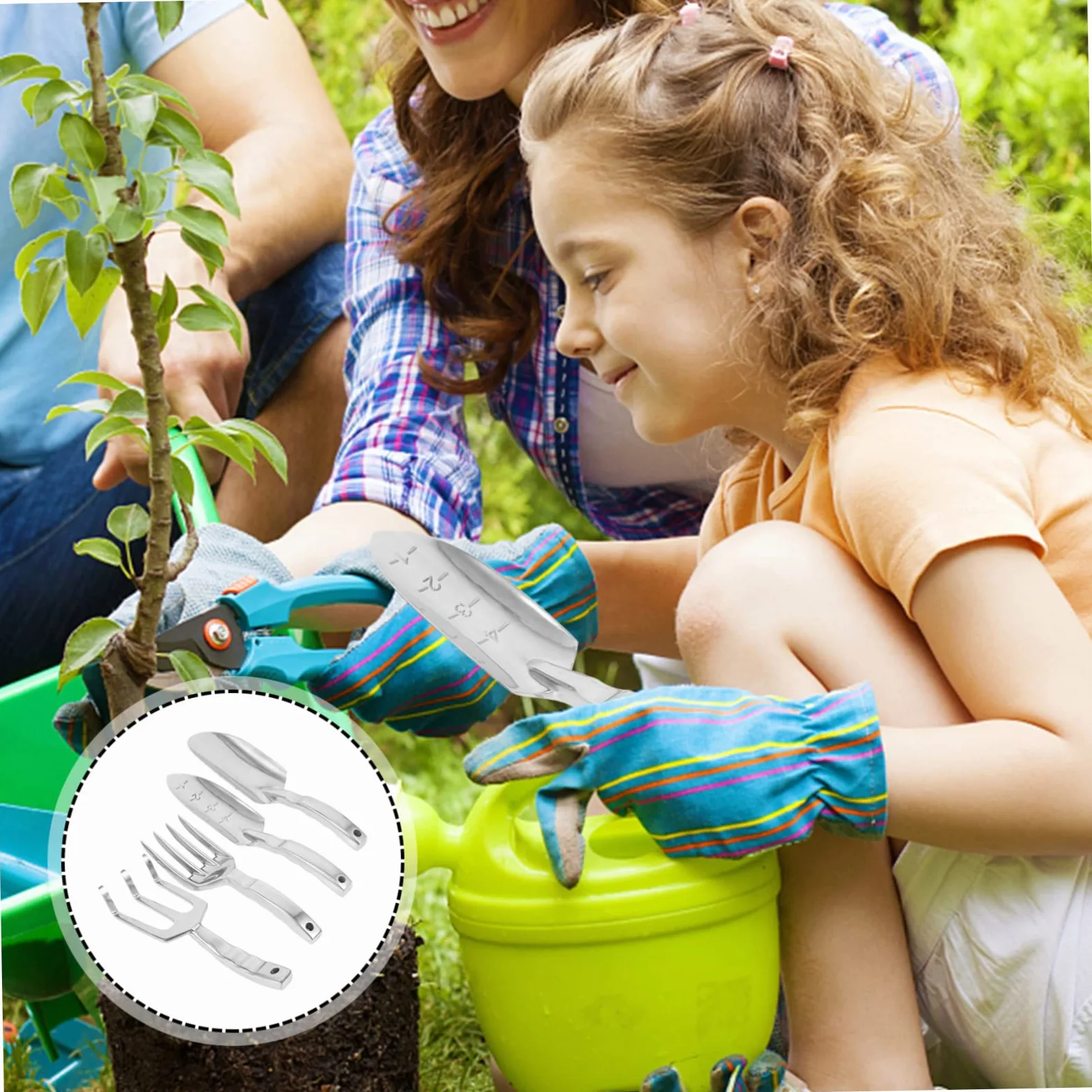 Hemobllo Kit Outils Jardinage avec Pelle Multifonction Herse et Outils de Plantation Pratiques pour Usage Domestique ou Randonnée