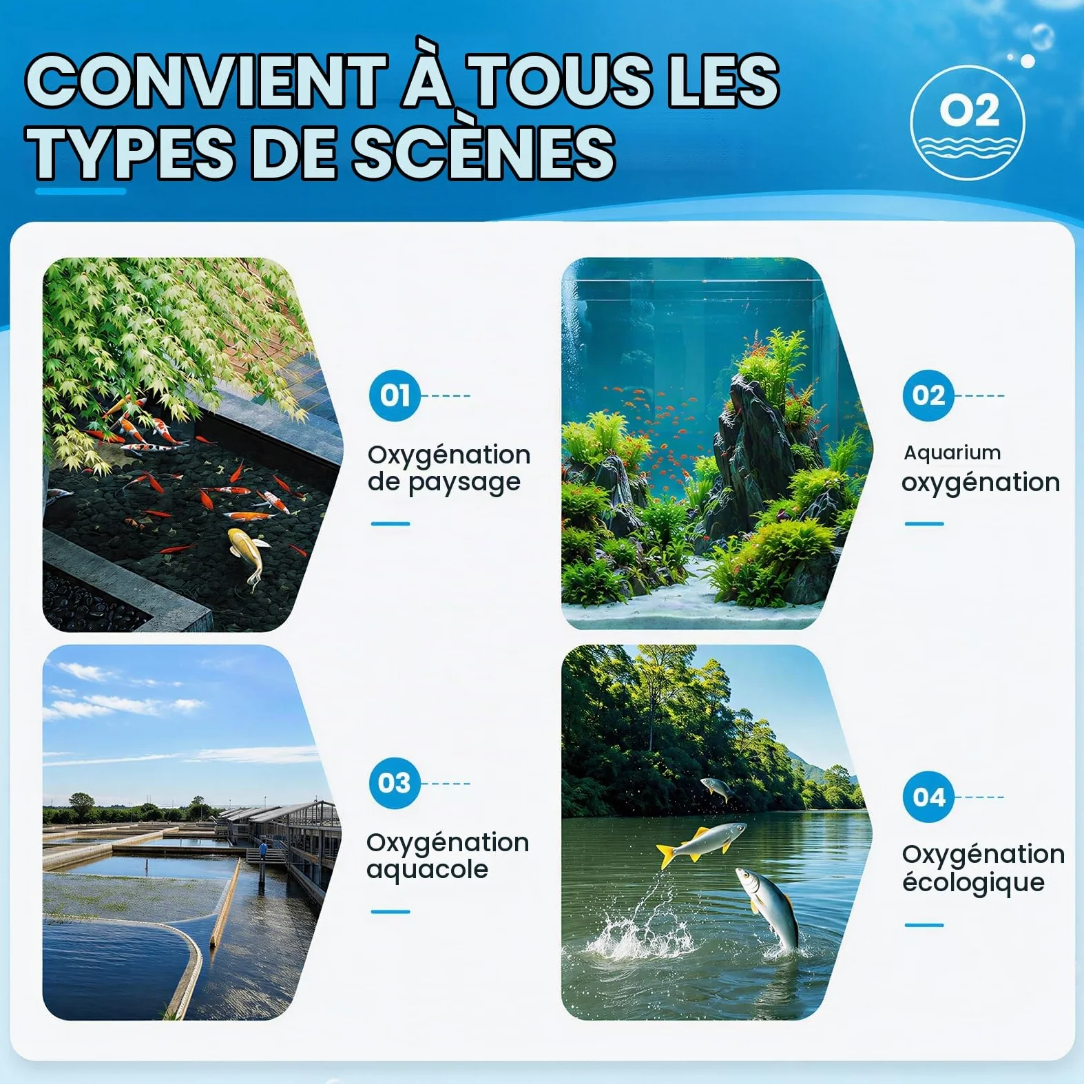 Aérateur Double Anneau 35cm – Diffuseur Oxygène avec Tuyau 9mm 5m | Bulleur pour Bassin et Aquarium, Réduit les Algues et les Mauvaises Odeurs,Installation Simple au Fond sans Outillage