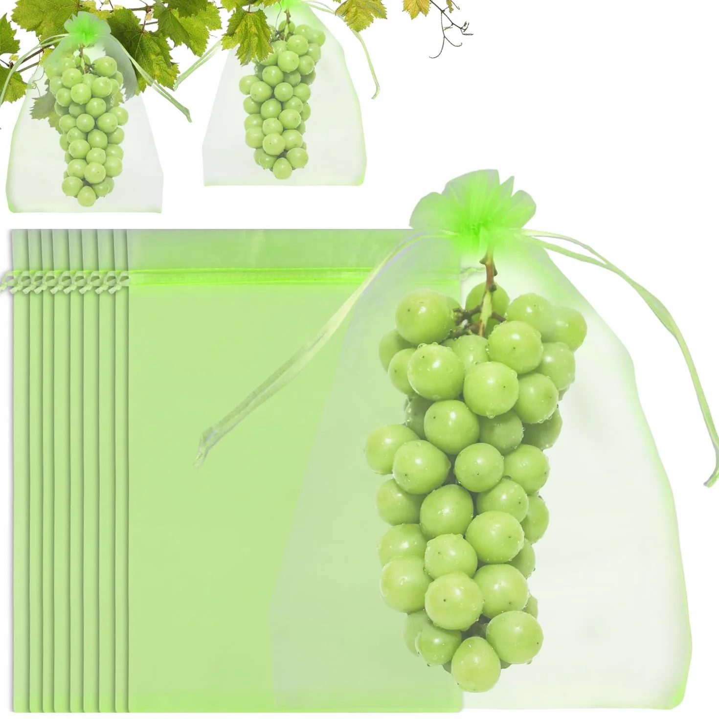 Sachet Protection Raisin 100 Pièces 20 x 30cm Vert Armée
