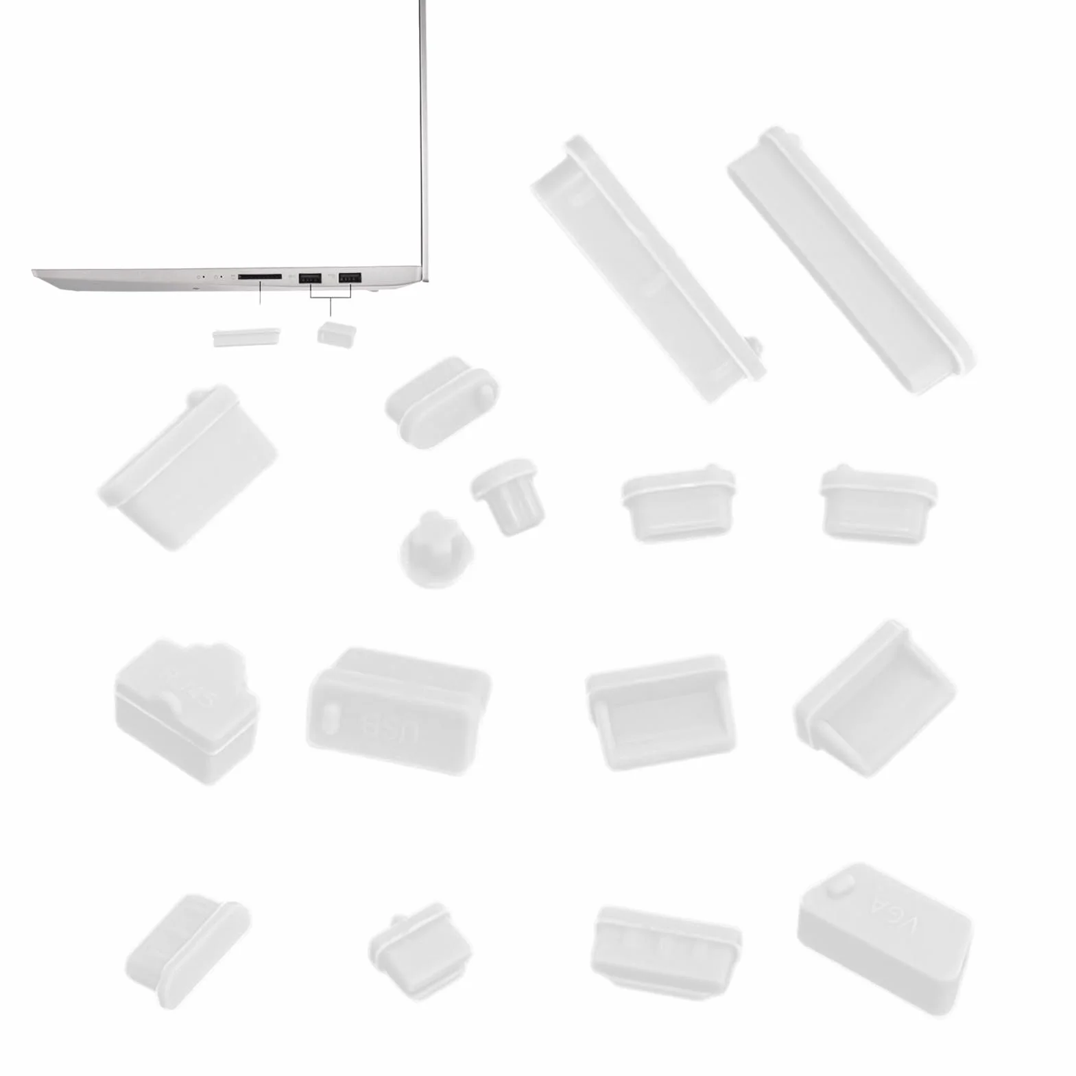 Bouchons Anti-poussière USB Silicone Souple pour PC de Bureau, Cache-Ports Ordinateur Portable