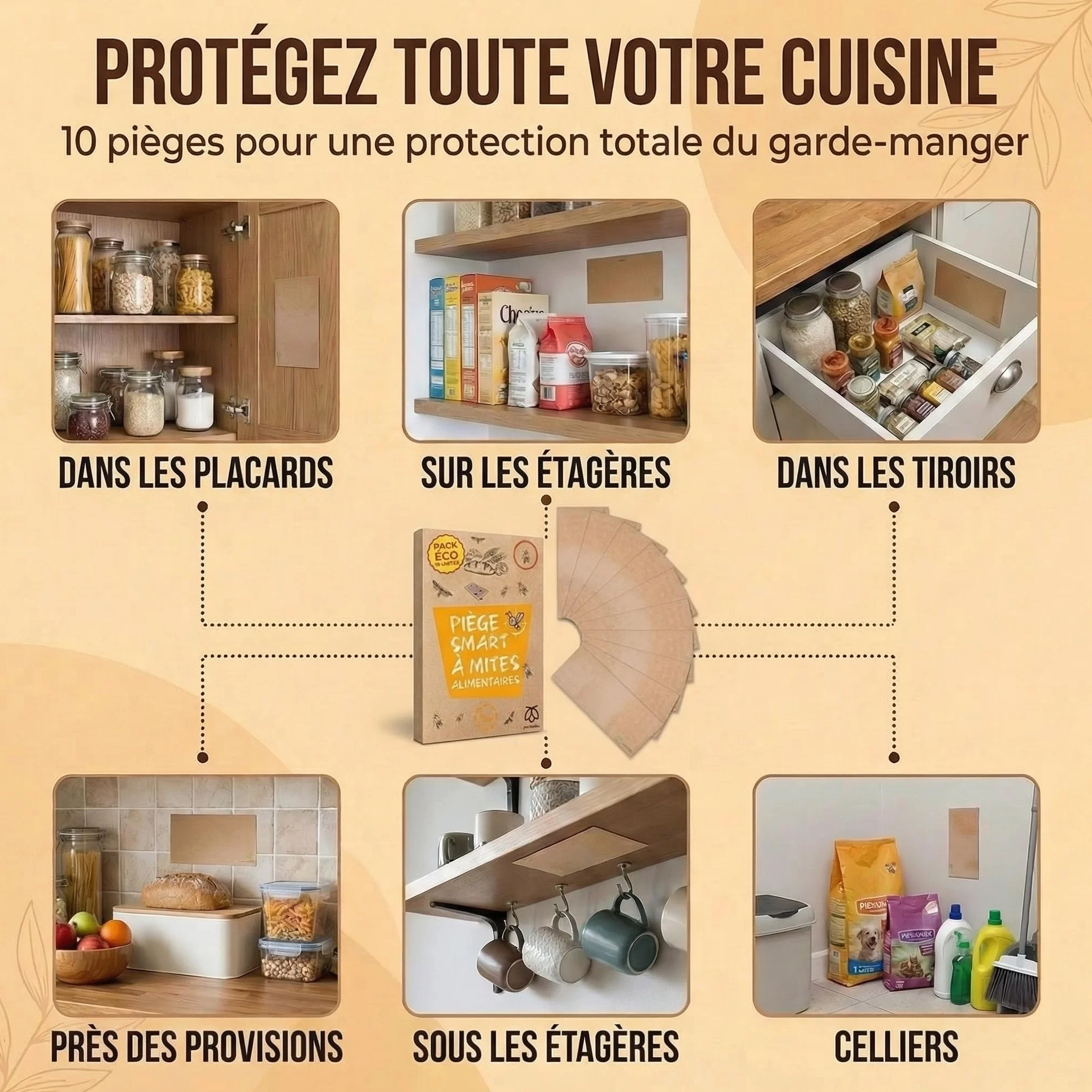 Pestmatic Piège à Mites Alimentaires Pack Eco 10 Unités Phéromone Puissante