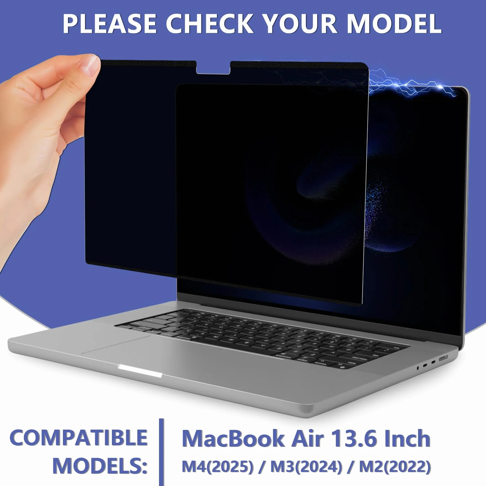 Filtre de Confidentialité Magnétique pour MacBook Air 13.6 Pouces M5/M4/M3/M2, Anti-Lumière Bleu
