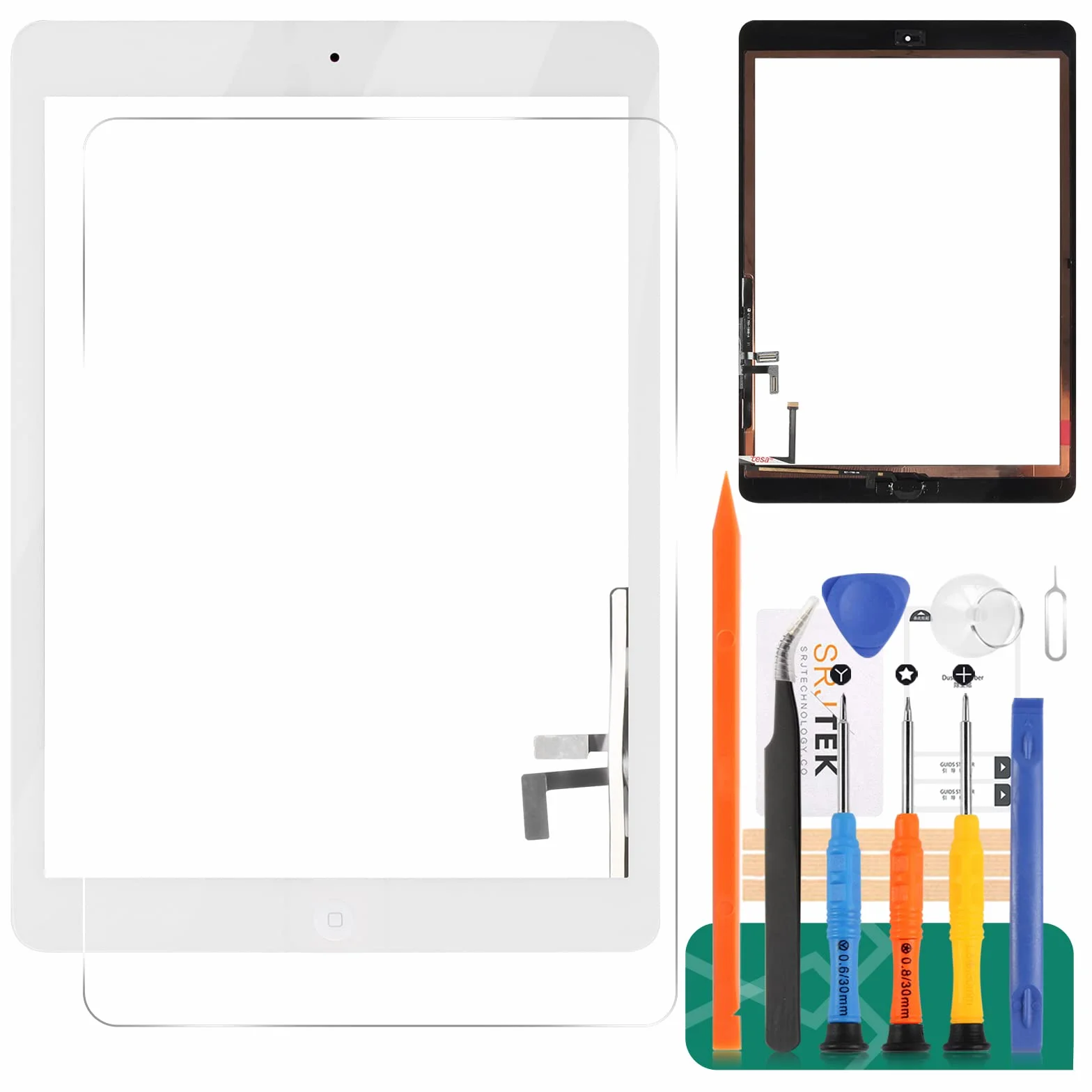 Écran tactile numériseur de rechange pour iPad Air 1 1ère génération A1474 A1475 A1476 verre trempé blanc
