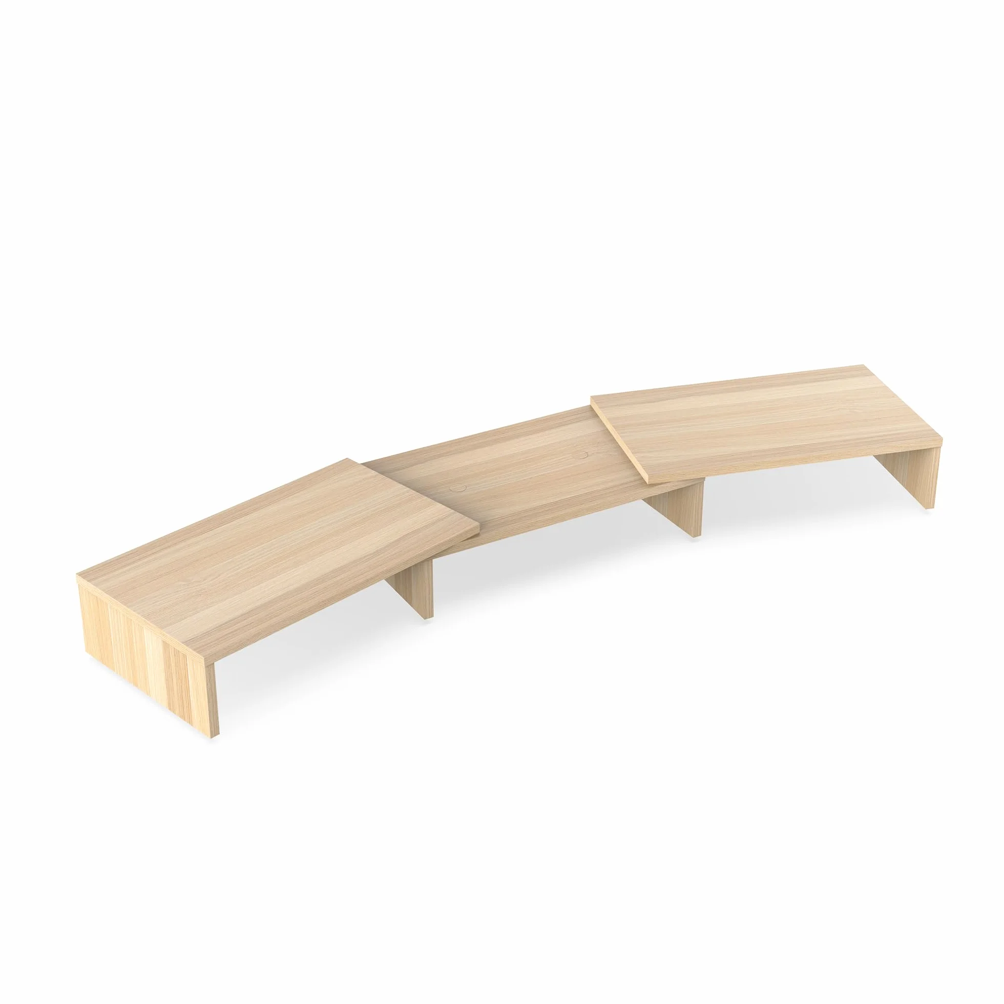FITUEYES Réhausseur d'Écran en Bois Support de Moniteur Réglable 92,5-108x23,5x10,2cm Chêne