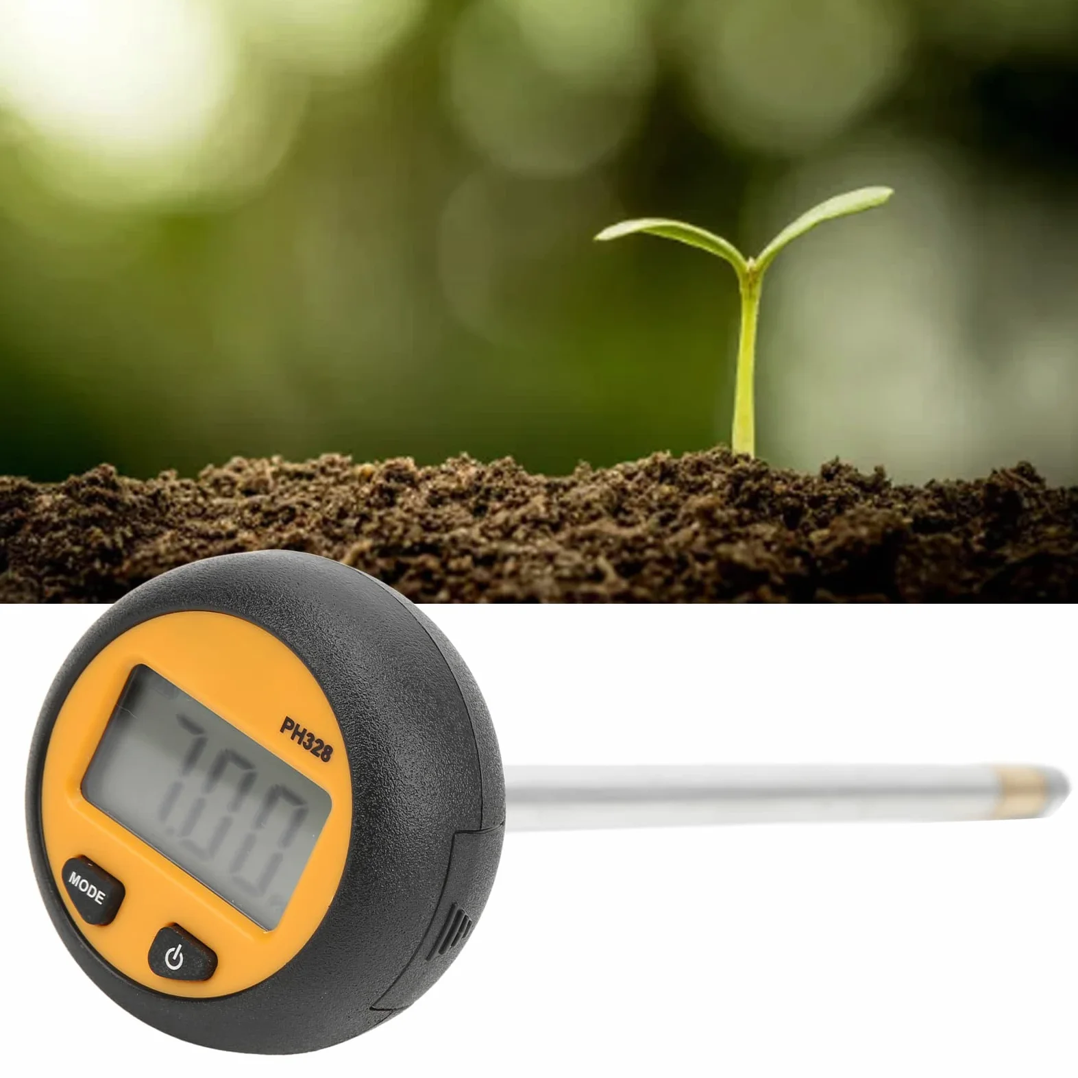 Garosa Testeur pH sol numérique 2.0-8.5 | Testeur de pH de sol numérique multi-usages, plage 2.0-8.5, mesure humidité et température, haute précision, pour agriculture