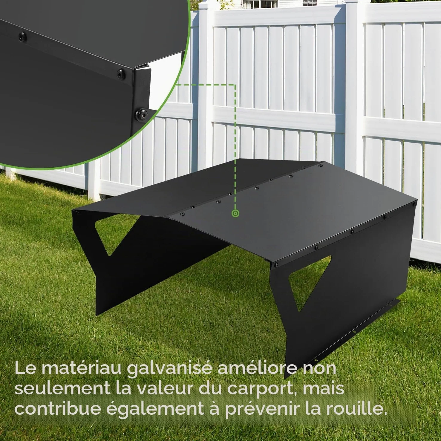 Garage pour robot-tondeuse, Garage pour robot-tondeuse en acier galvanisé, protection contre le vent et les intempéries pour robot-tondeuse, Protégez le robot-tondeuse des rayons UV, Toit pour