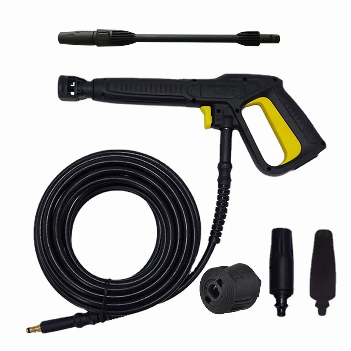 AIM Tools Pistolet de Déclenchement à Connexion Rapide Compatible avec Karcher Nettoyeur Haute Pression avec Baguette Lance Buse, Adaptateurs de Connexion Rapide et 5m Tuyau avec Raccords Rapides