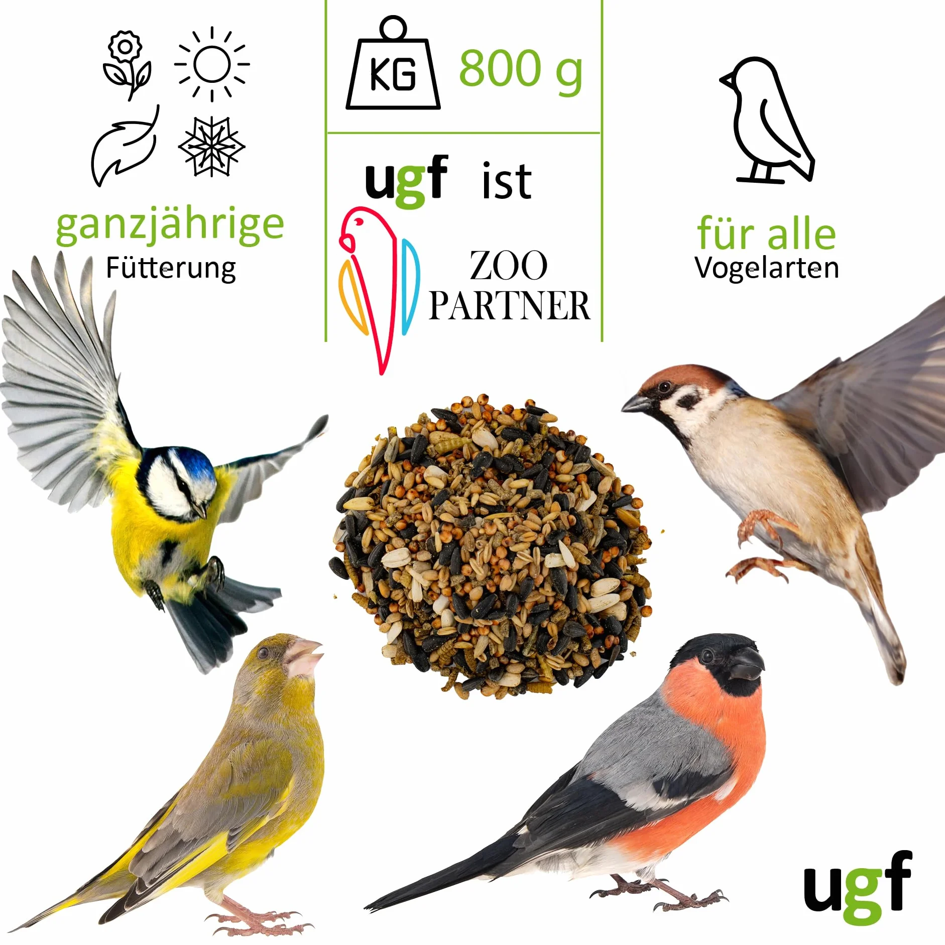 Nourriture pour oiseaux sauvages 800 g graines de tournesol larves mouches soldats granulés vers de farine