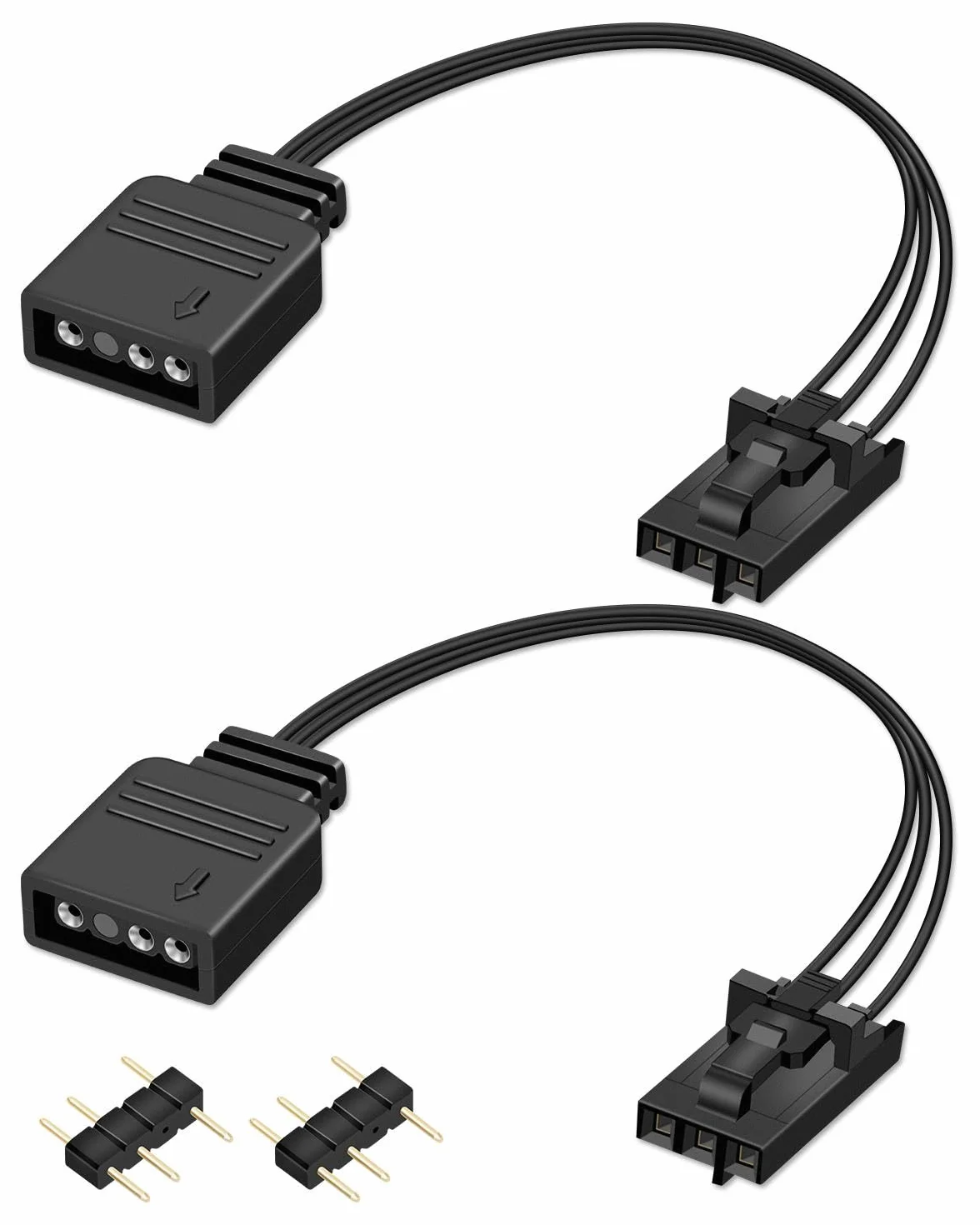 Câble Contrôleur RGB 3 Broches vers ARGB 3 Broches pour Hub RGB Corsair, Compatible Commander Core iCUE Commander Core XT Lighting Node Core, Lot de 2